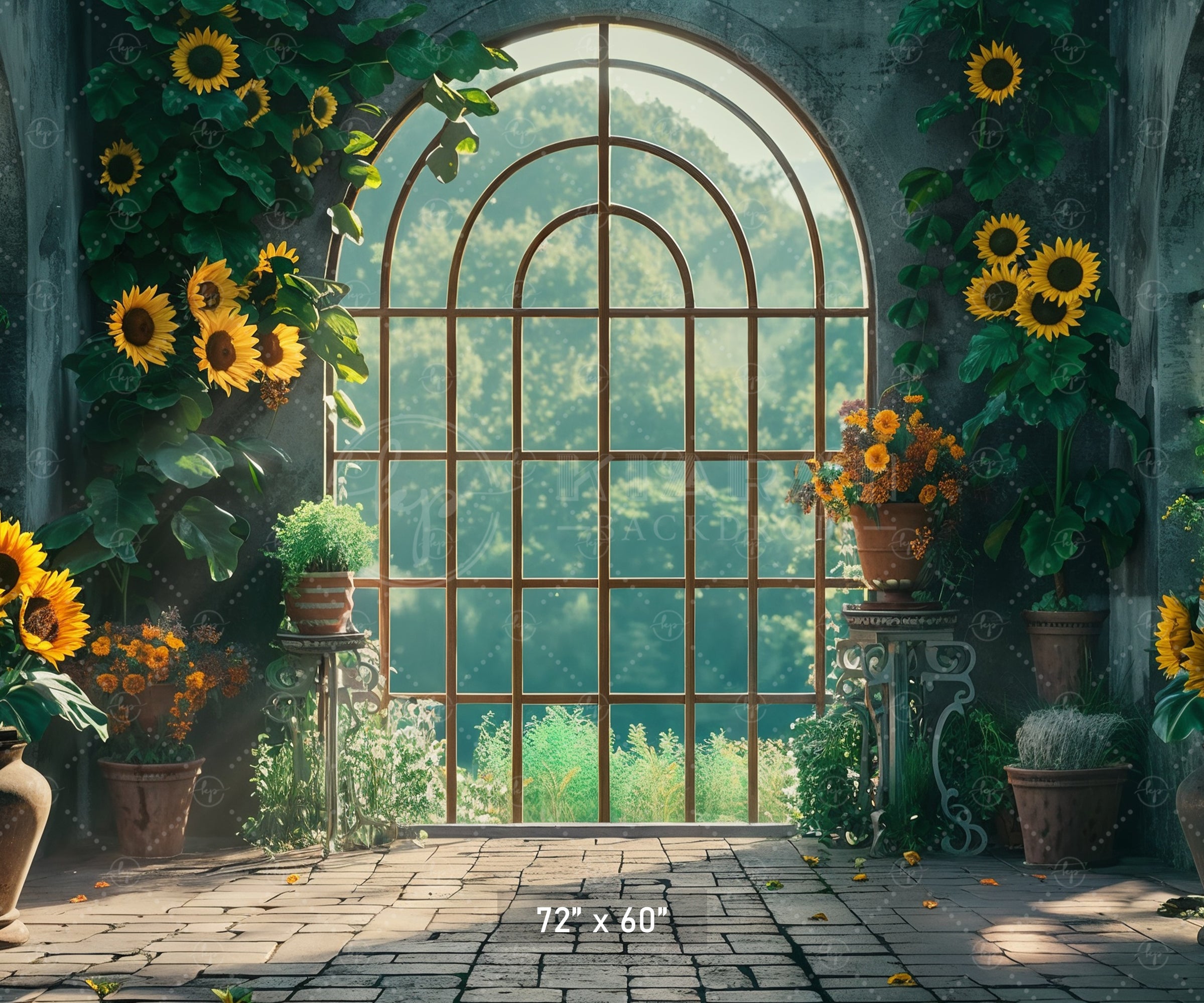 Serene Sunflower Atrium Backdrop