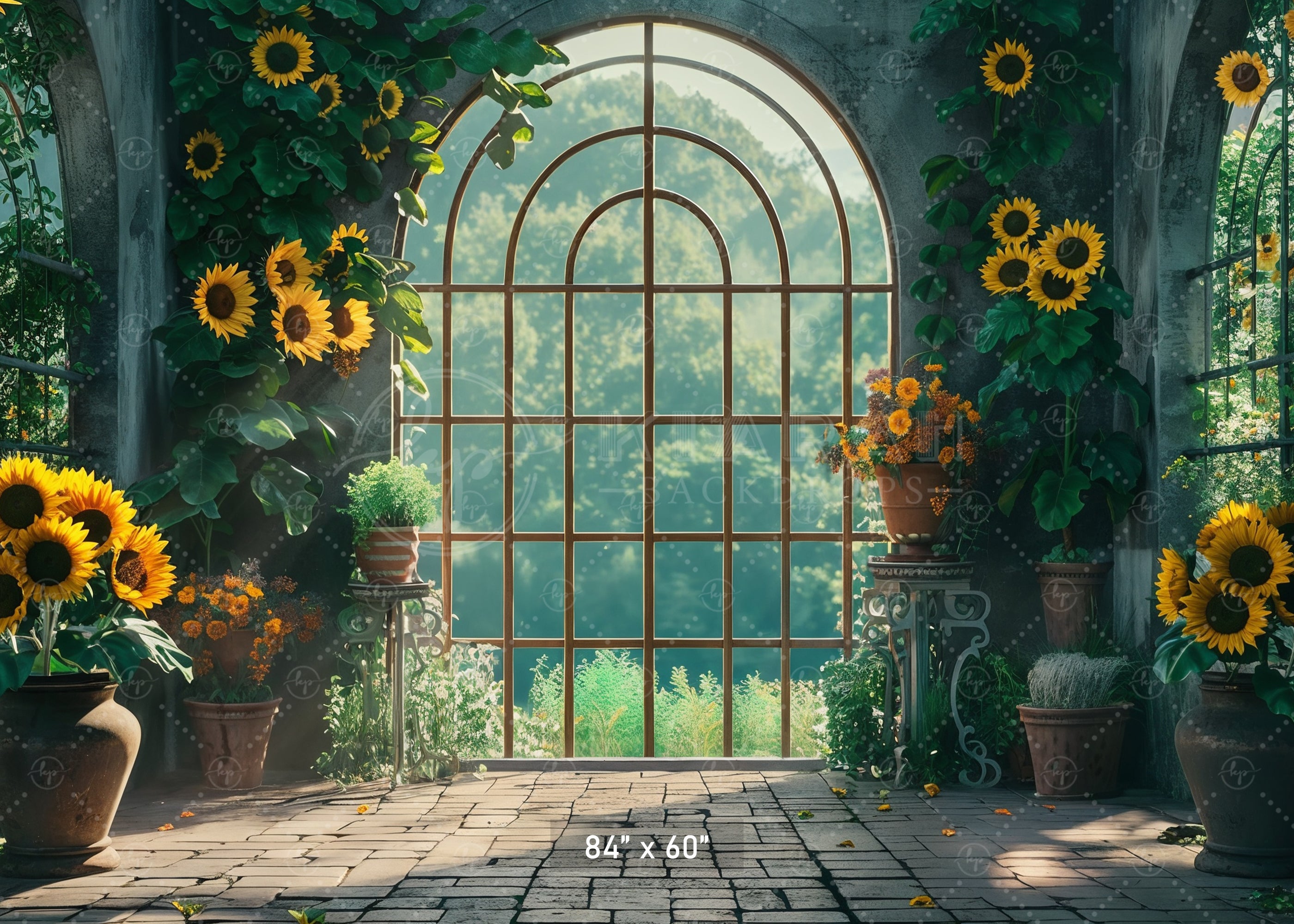 Serene Sunflower Atrium Backdrop