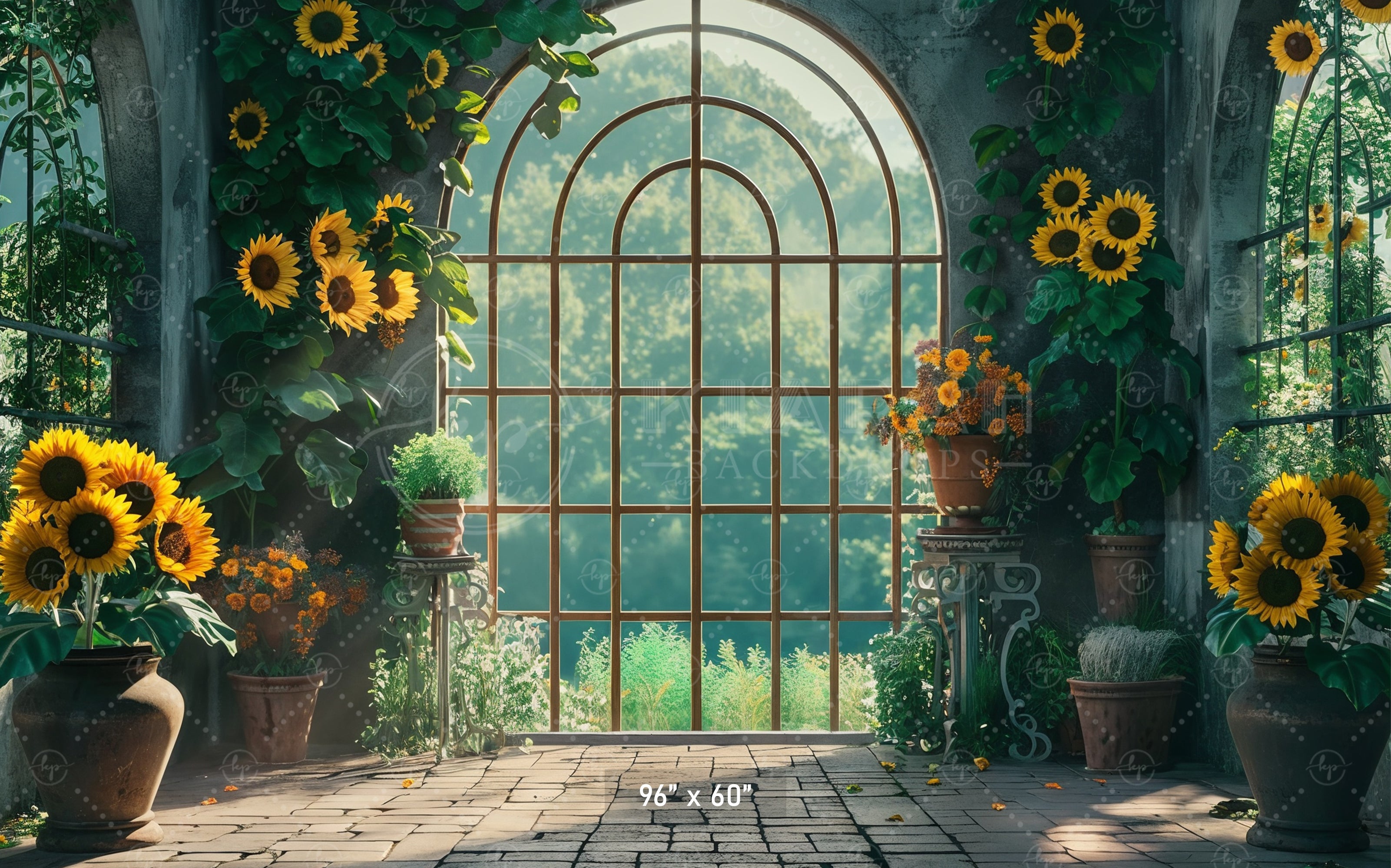 Serene Sunflower Atrium Backdrop