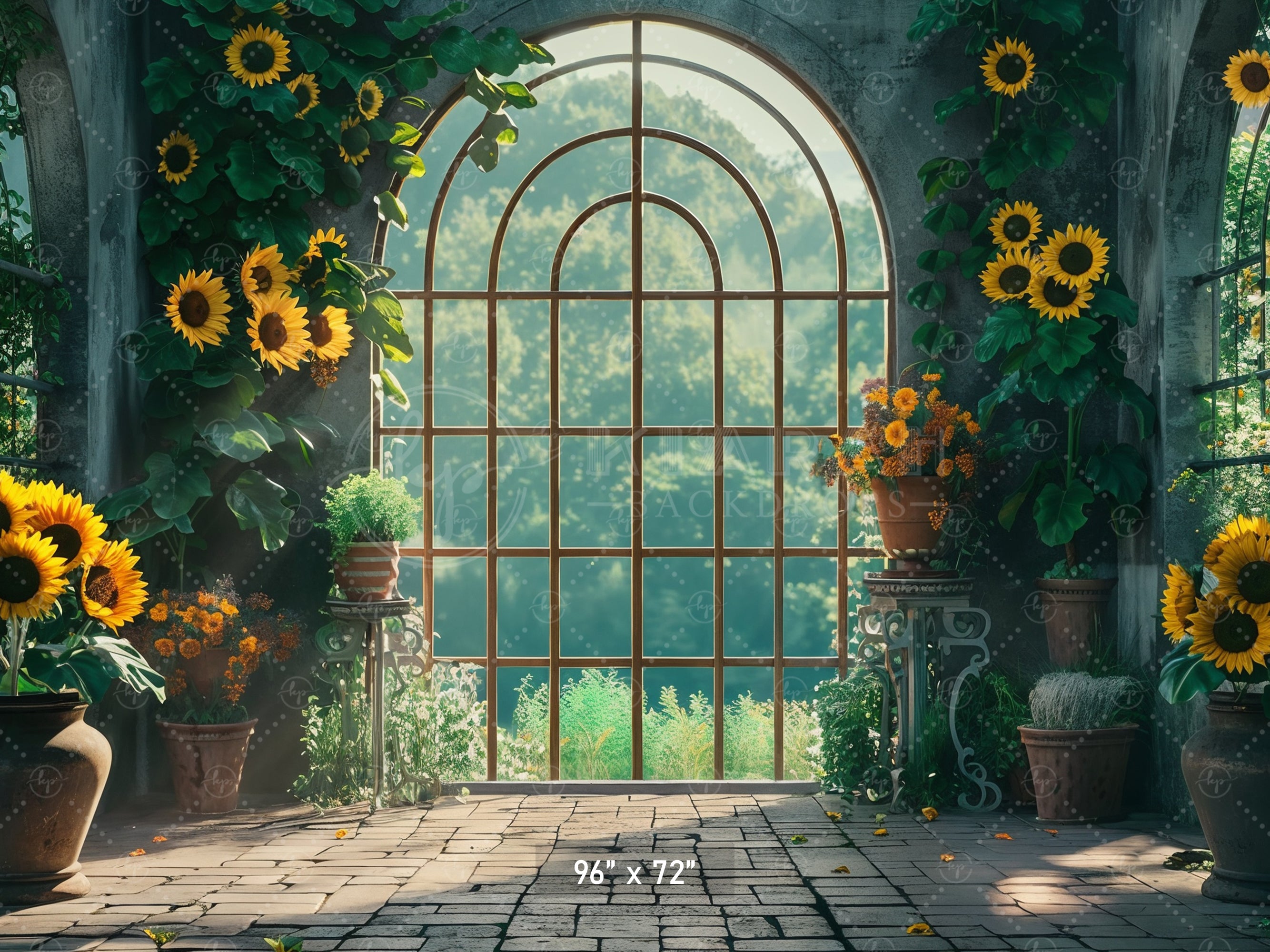 Serene Sunflower Atrium Backdrop