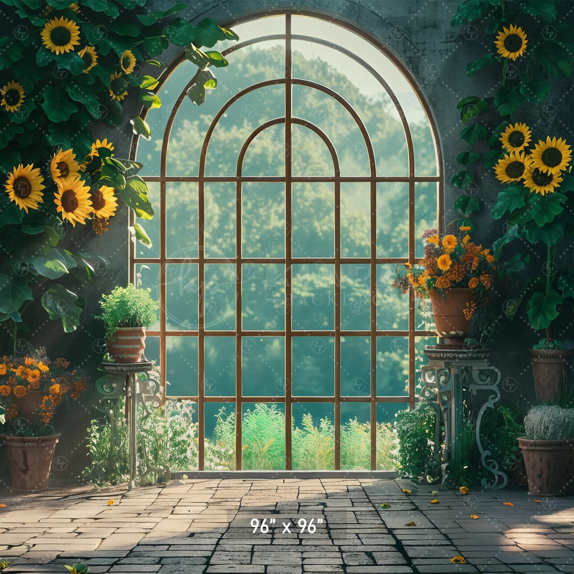 Serene Sunflower Atrium Backdrop