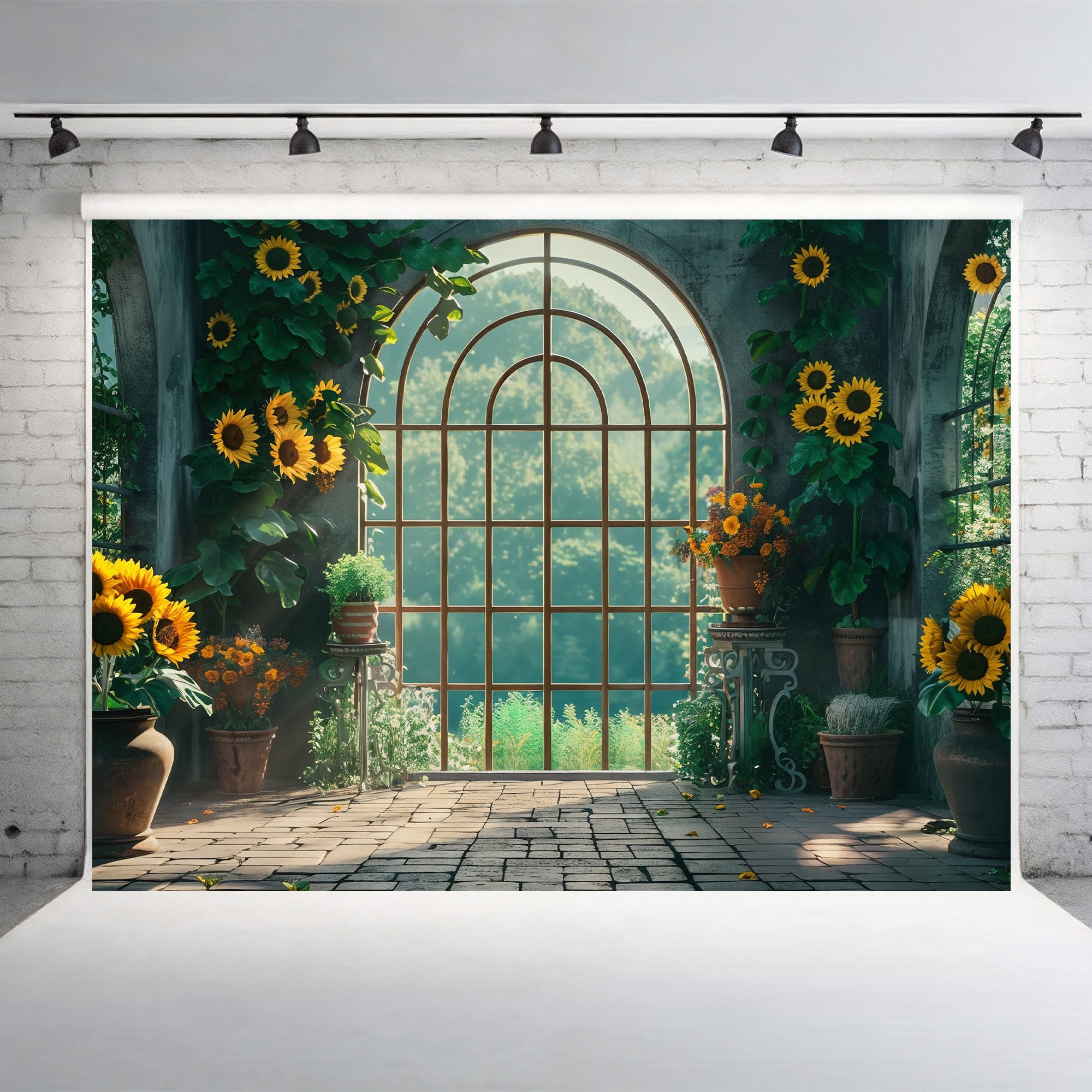 Serene Sunflower Atrium Backdrop