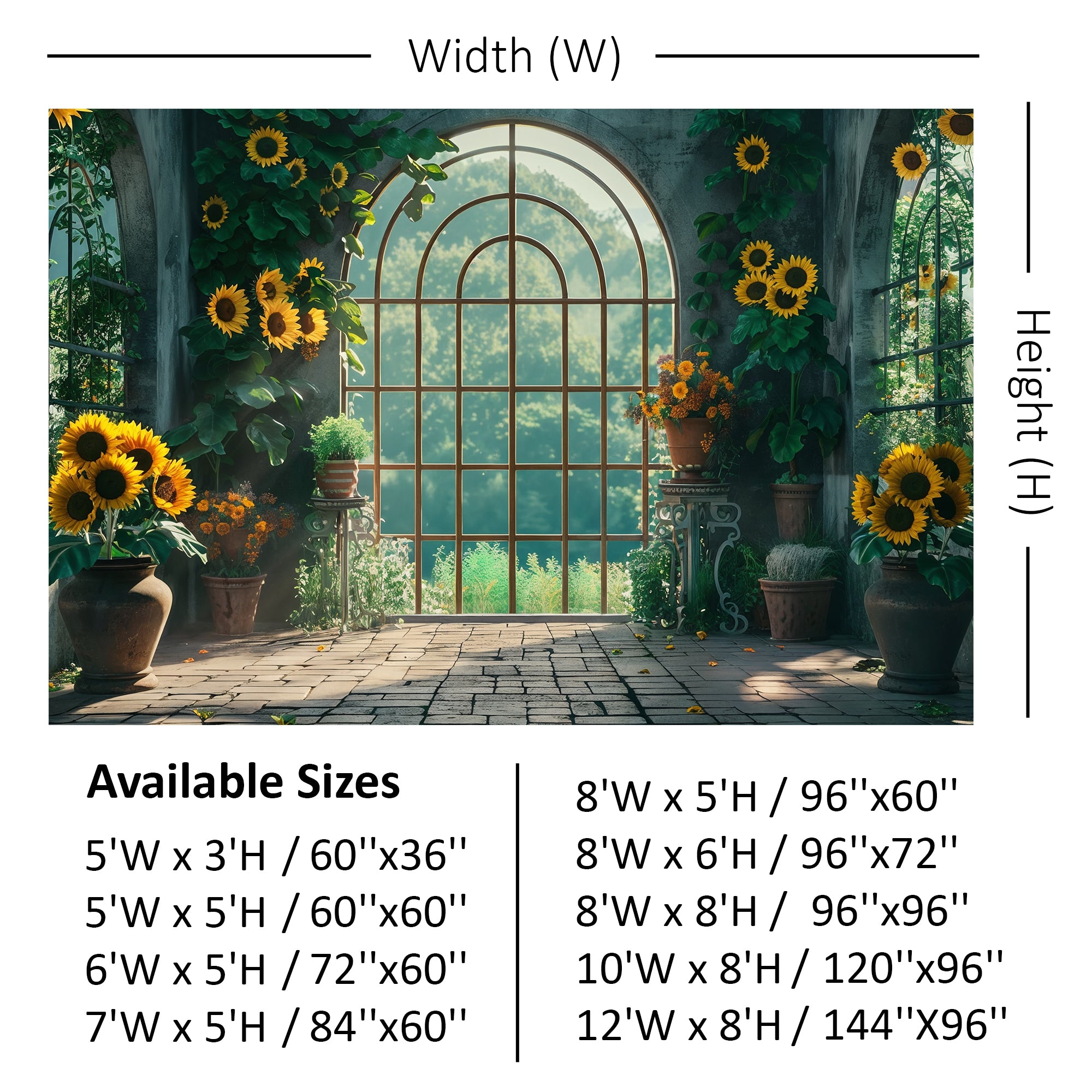 Serene Sunflower Atrium Backdrop