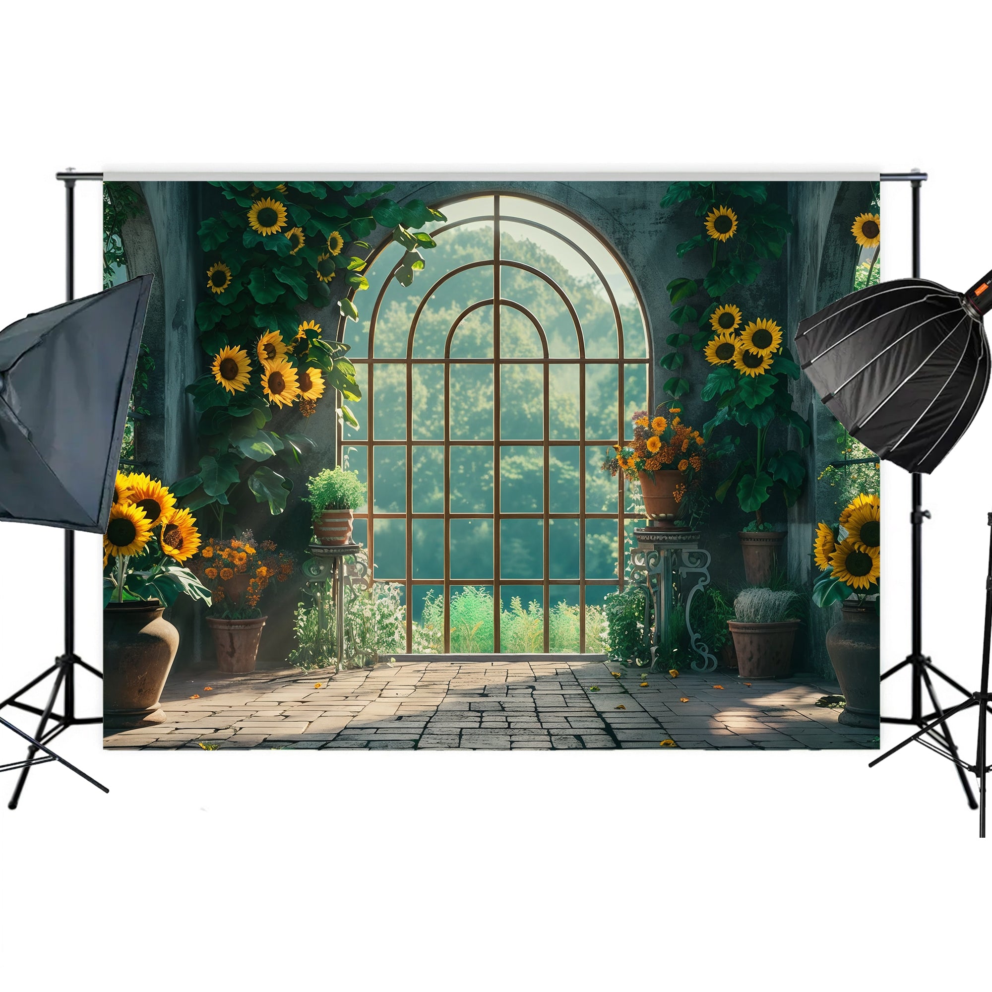 Serene Sunflower Atrium Backdrop