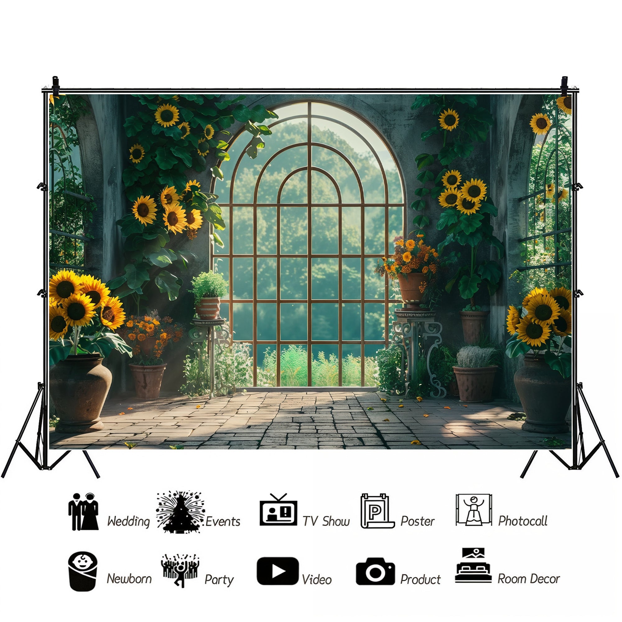 Serene Sunflower Atrium Backdrop