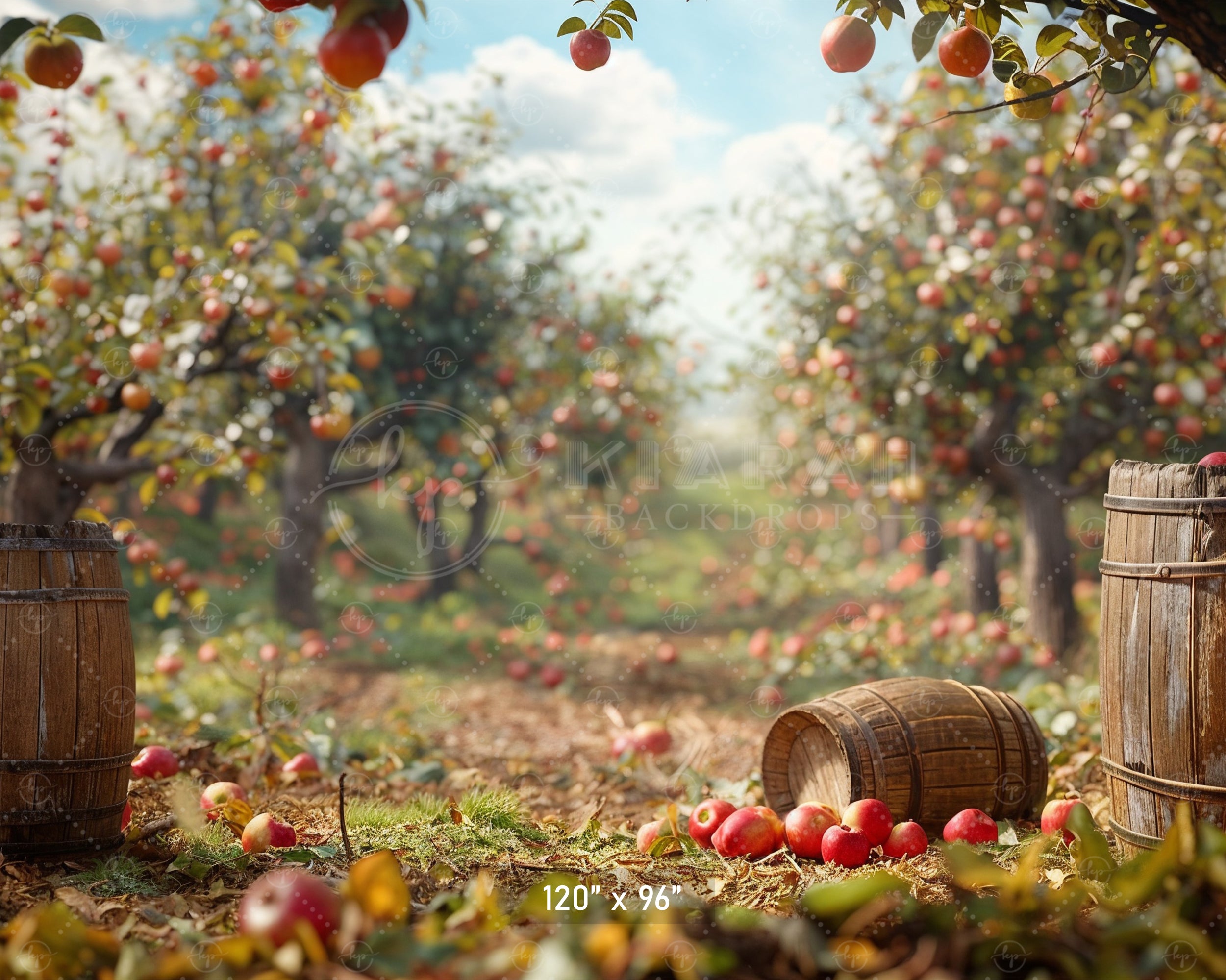 Rustic Apple Orchard Backdrop