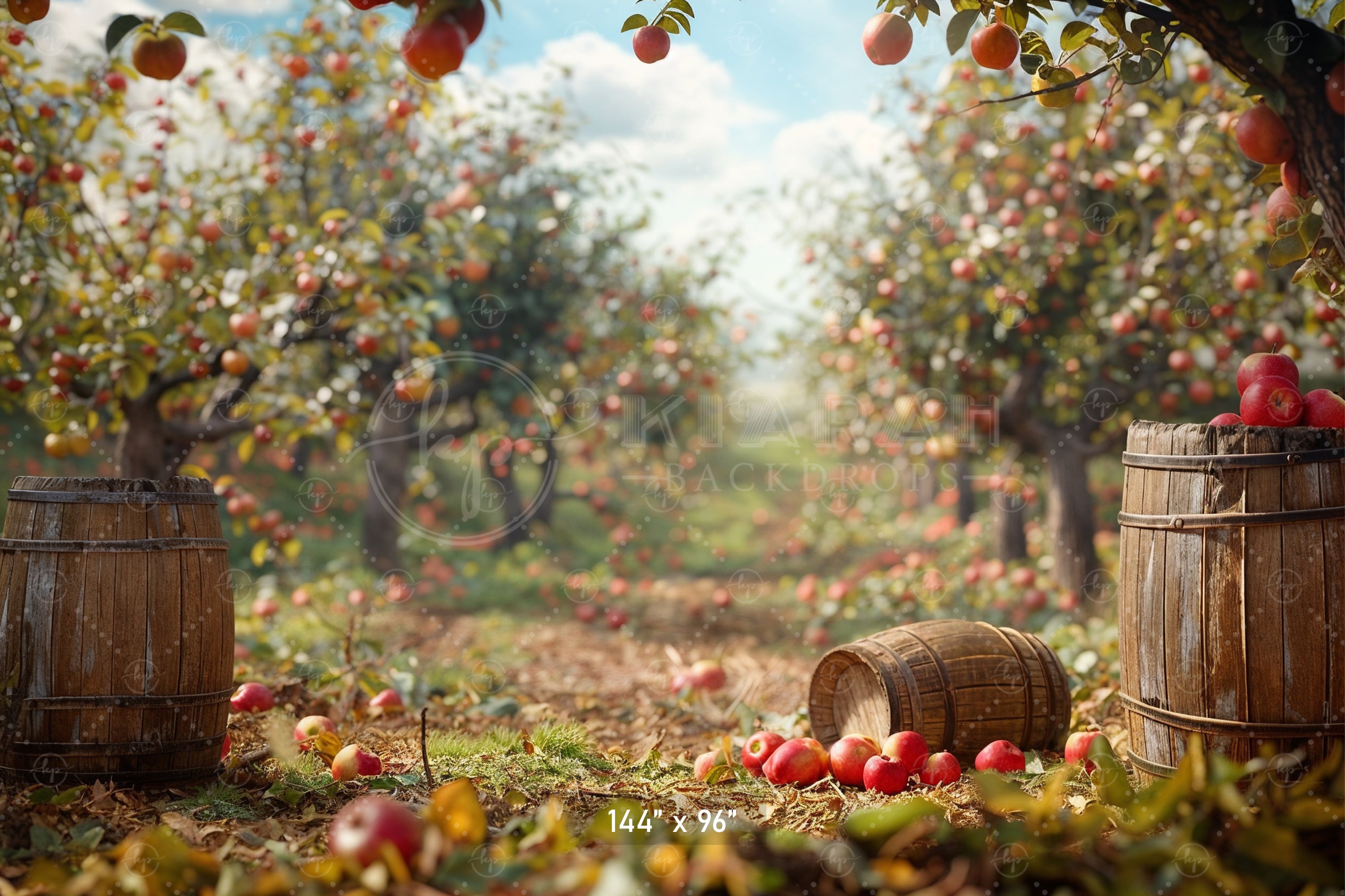 Rustic Apple Orchard Backdrop