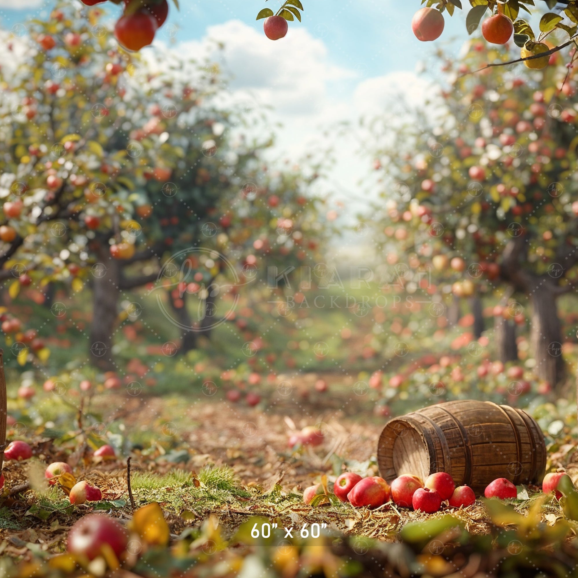 Rustic Apple Orchard Backdrop