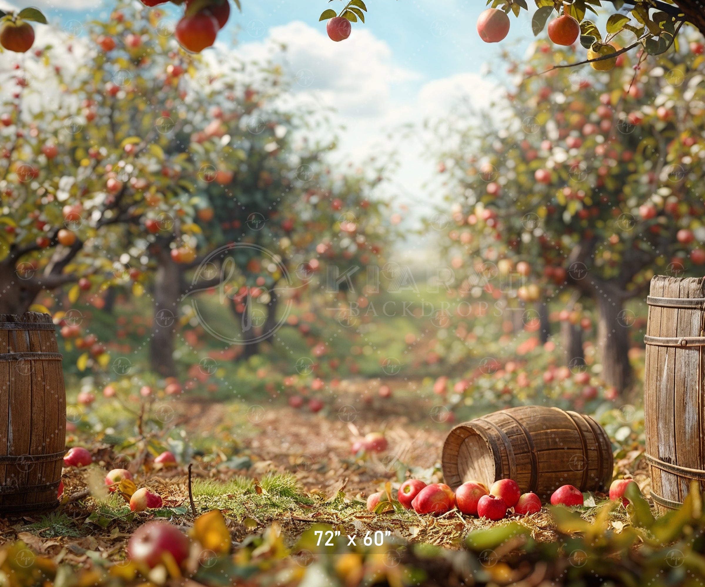 Rustic Apple Orchard Backdrop