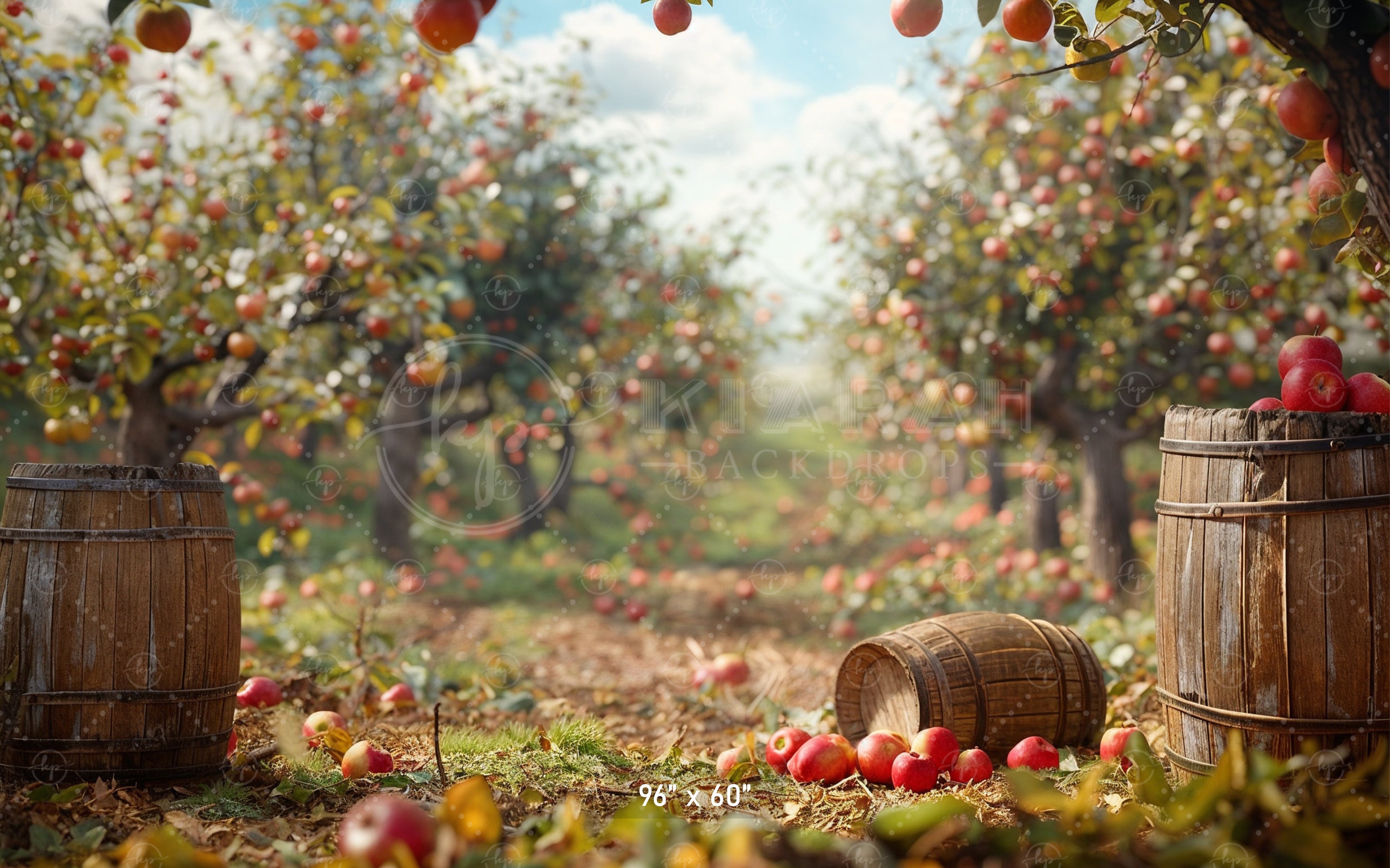 Rustic Apple Orchard Backdrop