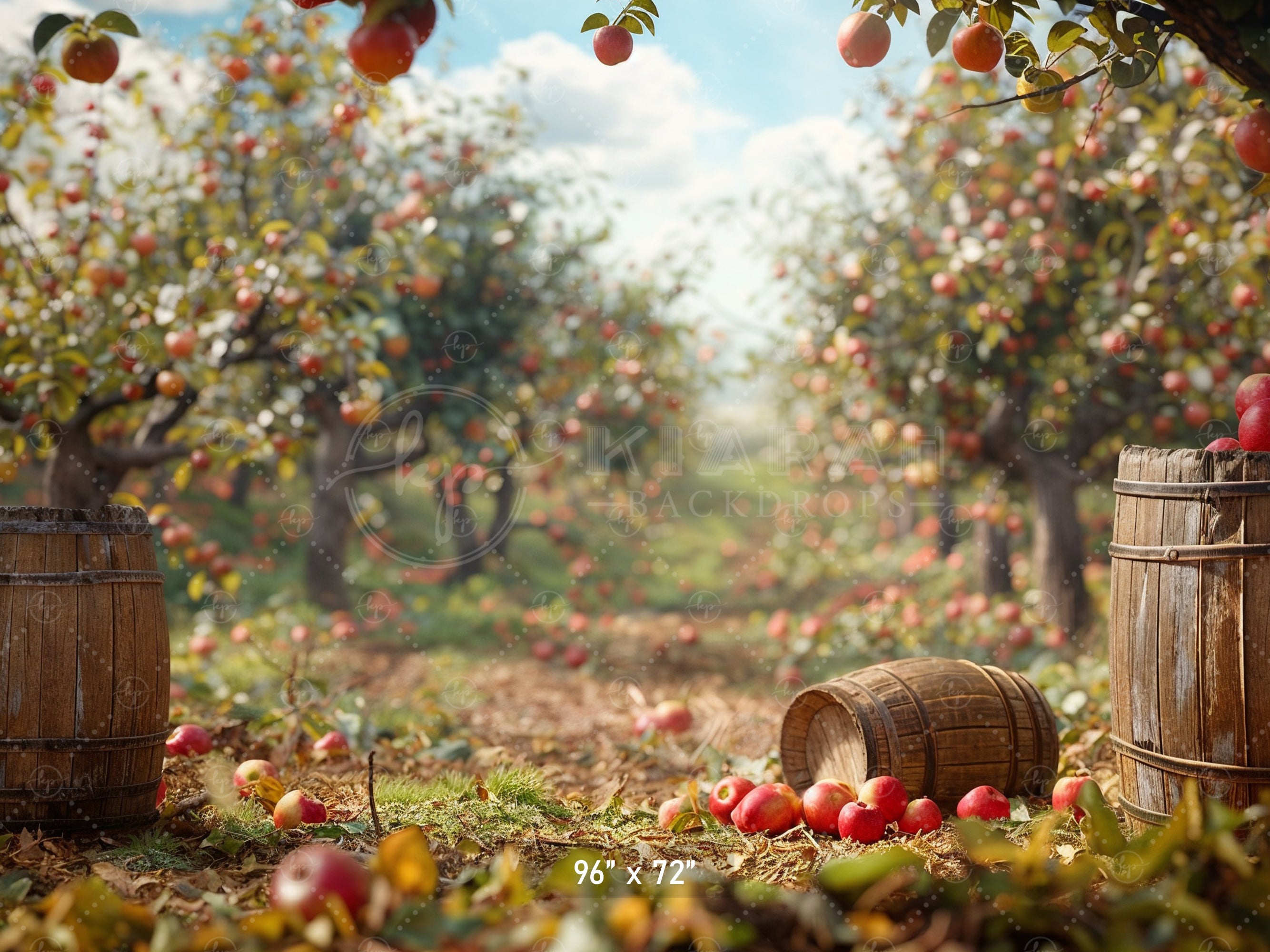 Rustic Apple Orchard Backdrop