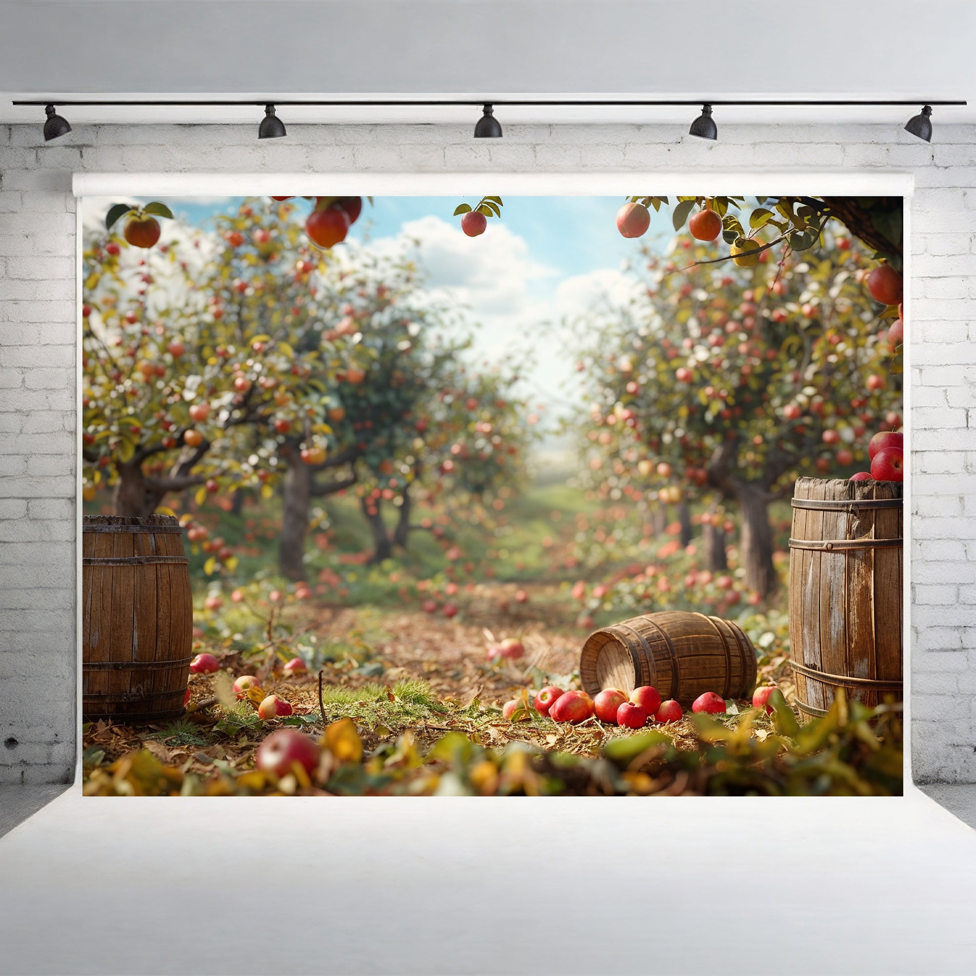 Rustic Apple Orchard Backdrop