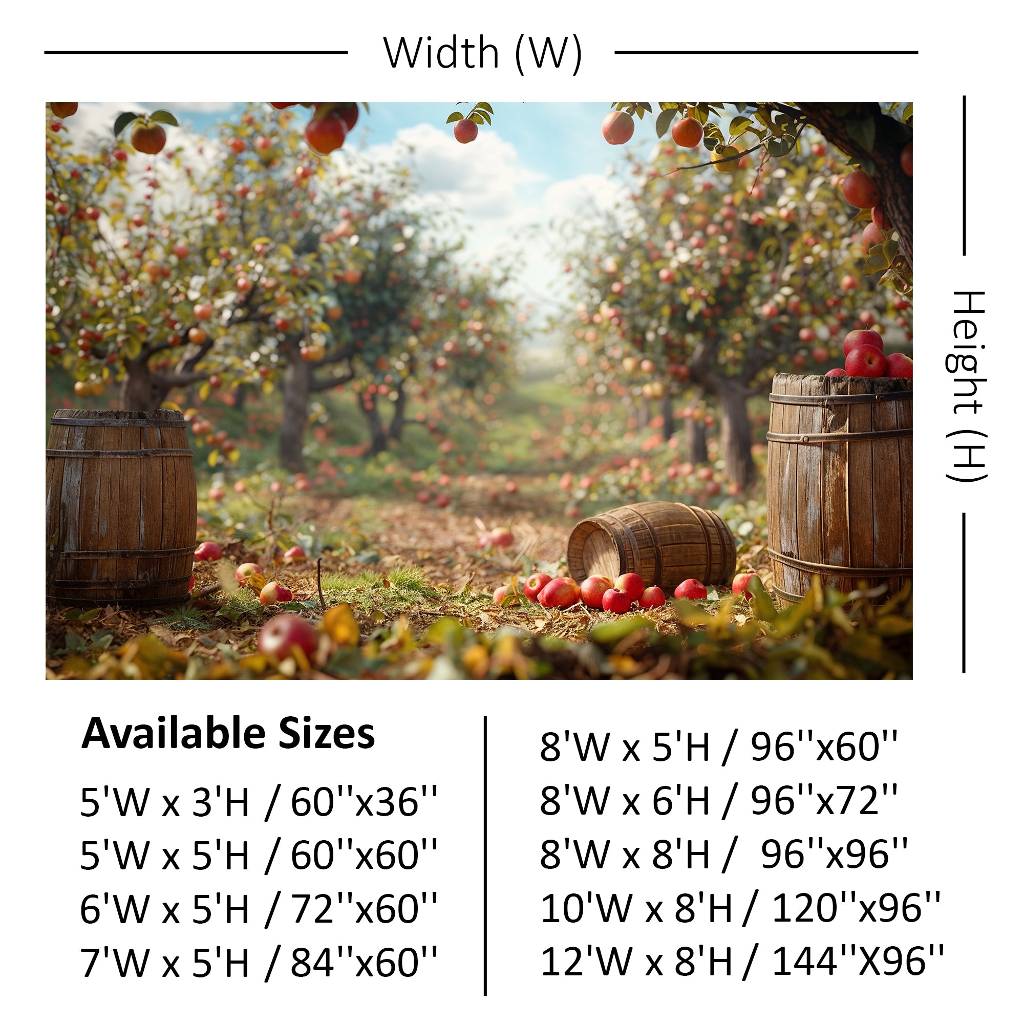 Rustic Apple Orchard Backdrop