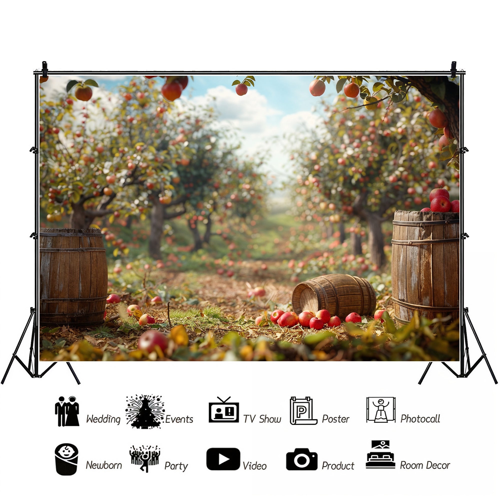 Rustic Apple Orchard Backdrop