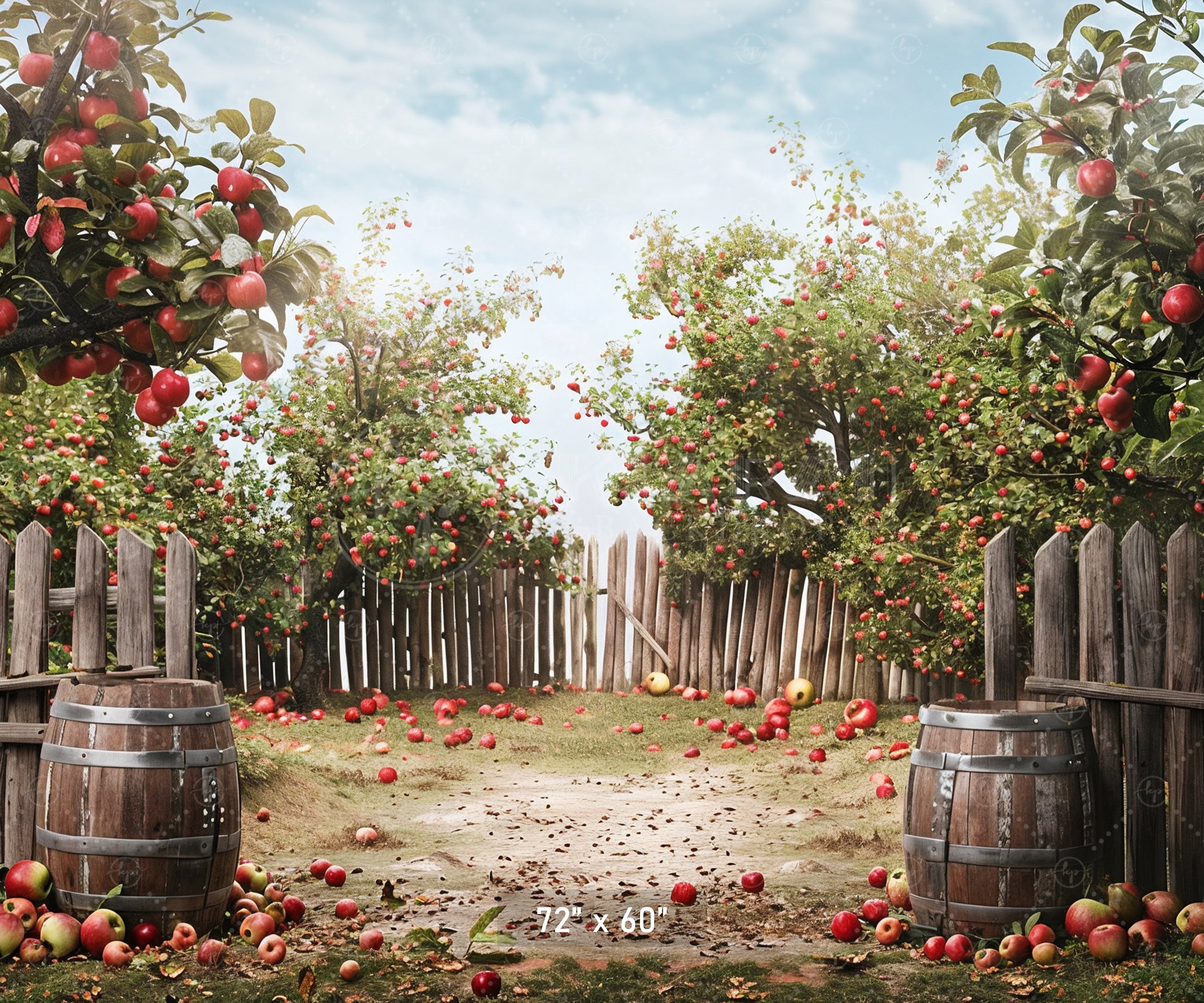 Charming Apple Orchard Fence Backdrop