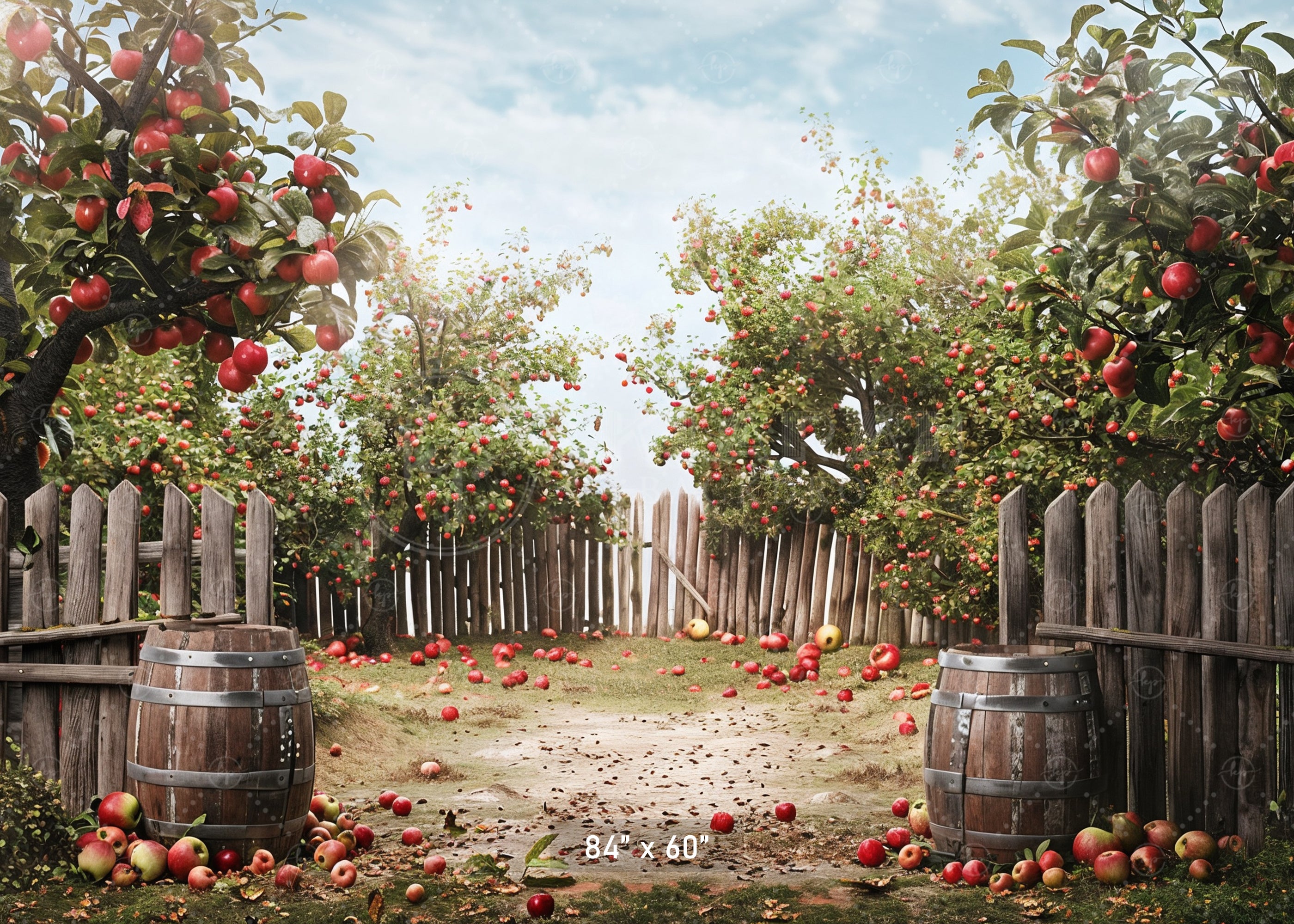 Charming Apple Orchard Fence Backdrop