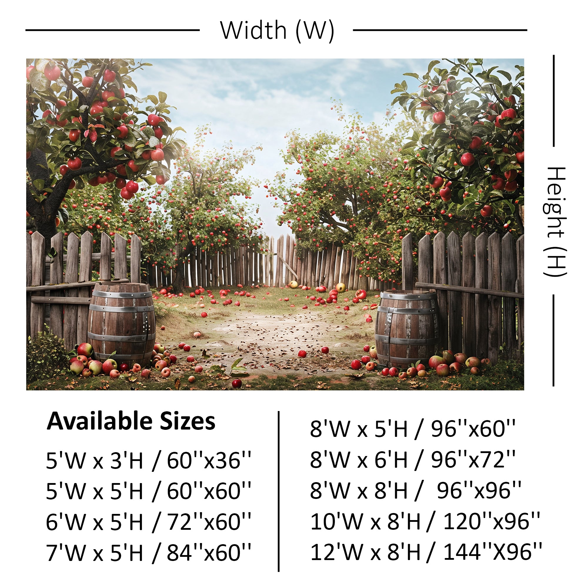 Charming Apple Orchard Fence Backdrop