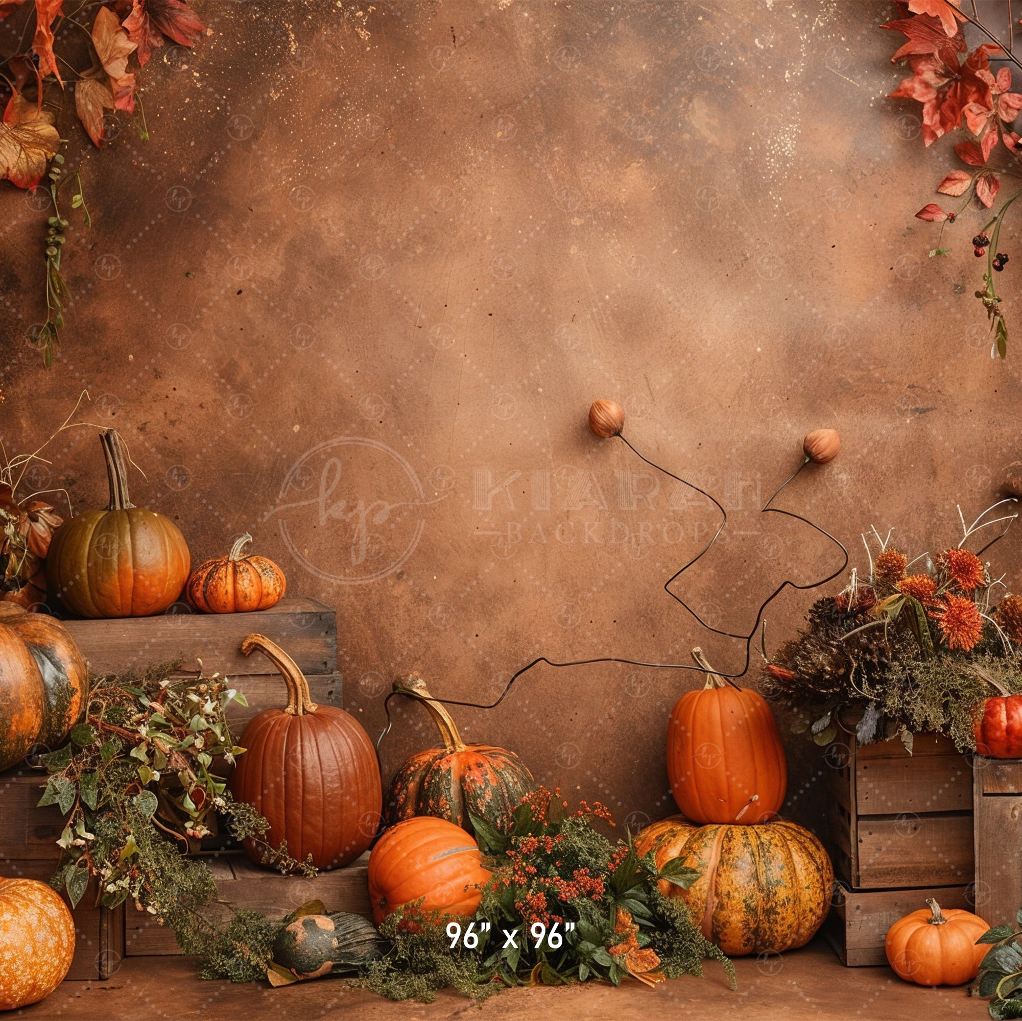 Rustic Pumpkin Harvest Backdrop