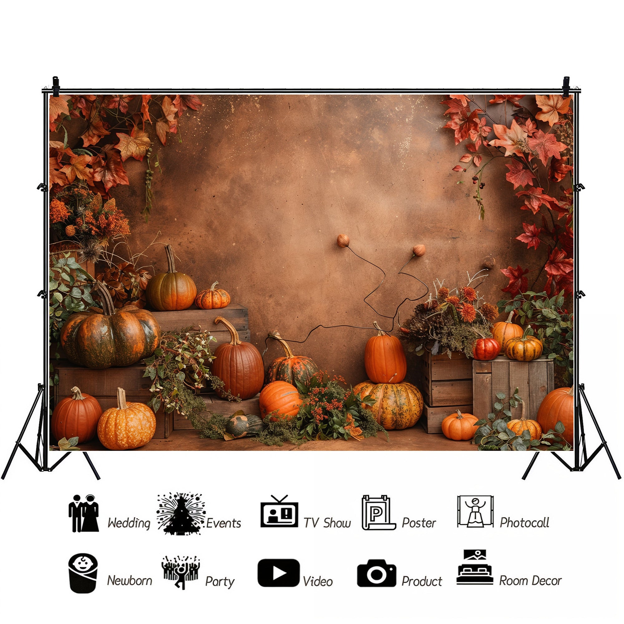 Rustic Pumpkin Harvest Backdrop