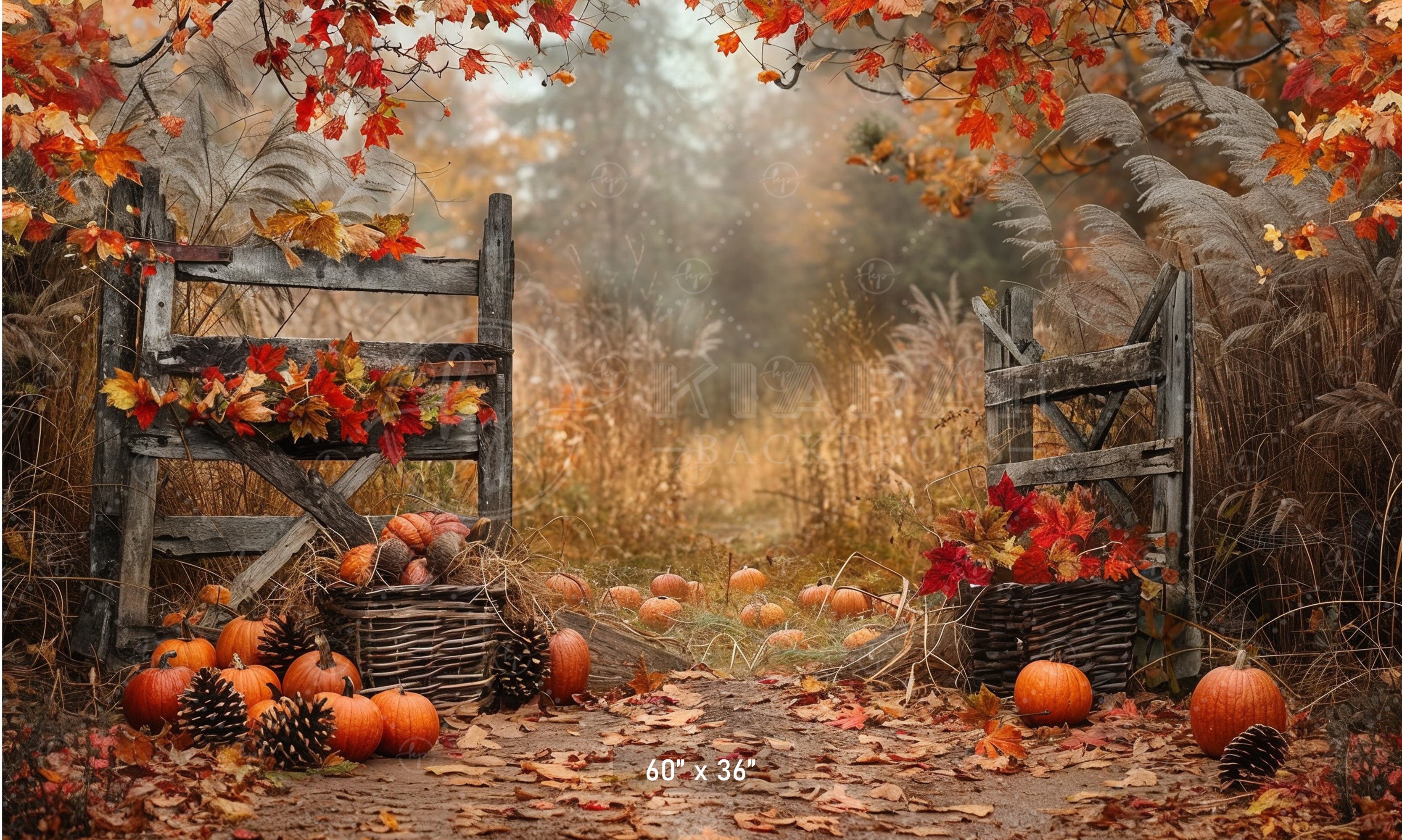 Autumn Rustic Pathway Backdrop