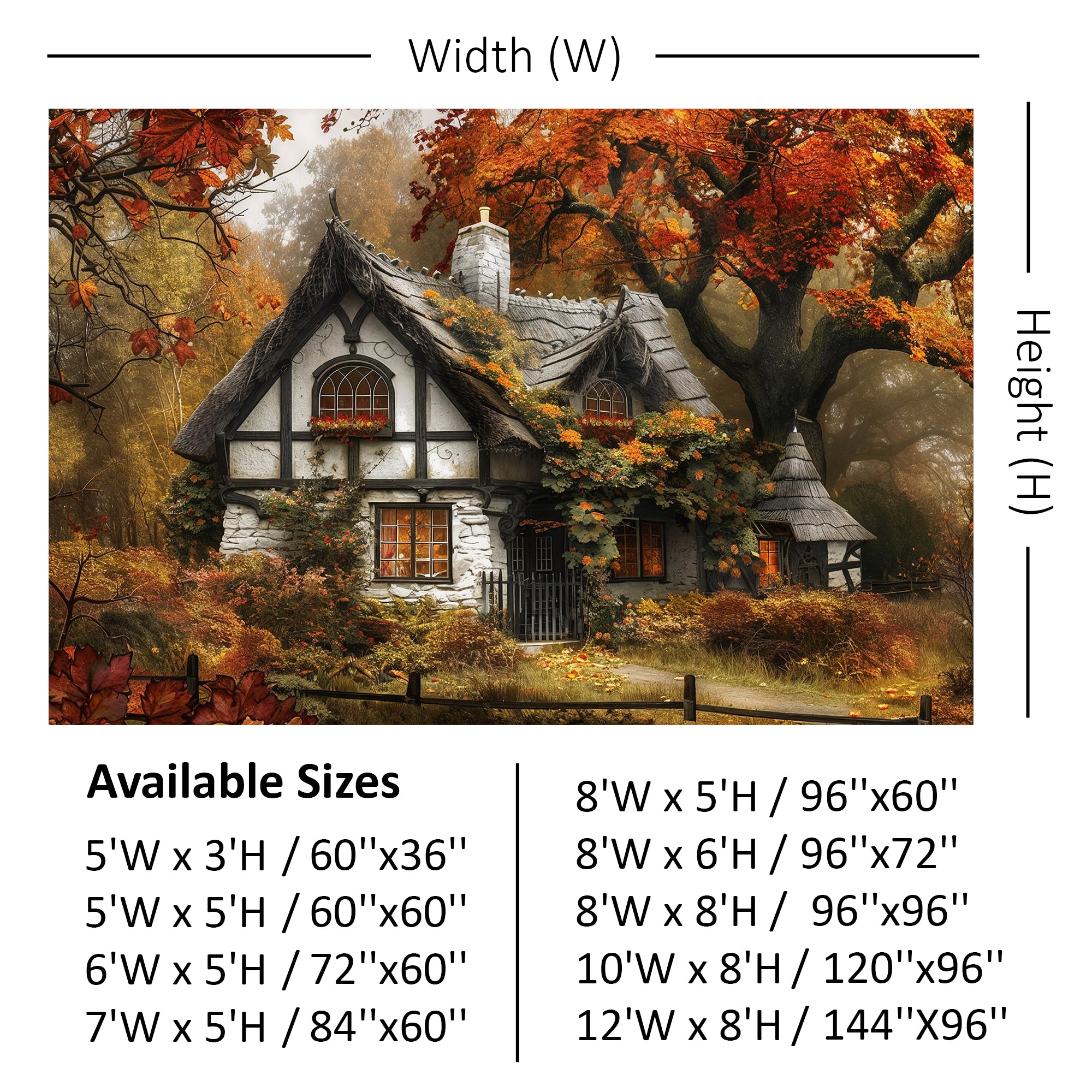 Enchanted Autumn Cottage Backdrop
