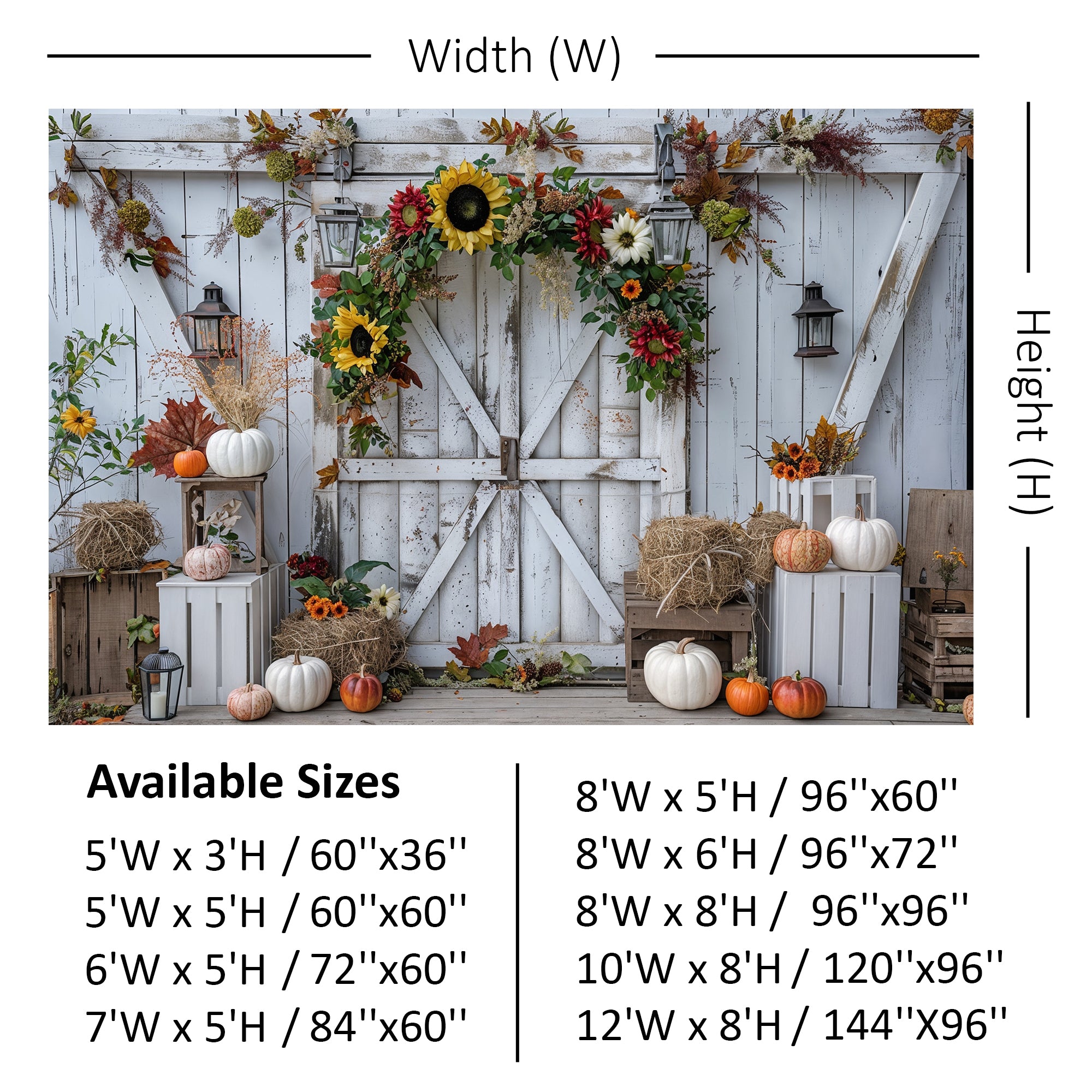 Autumn Farmhouse Barn Door Backdrop