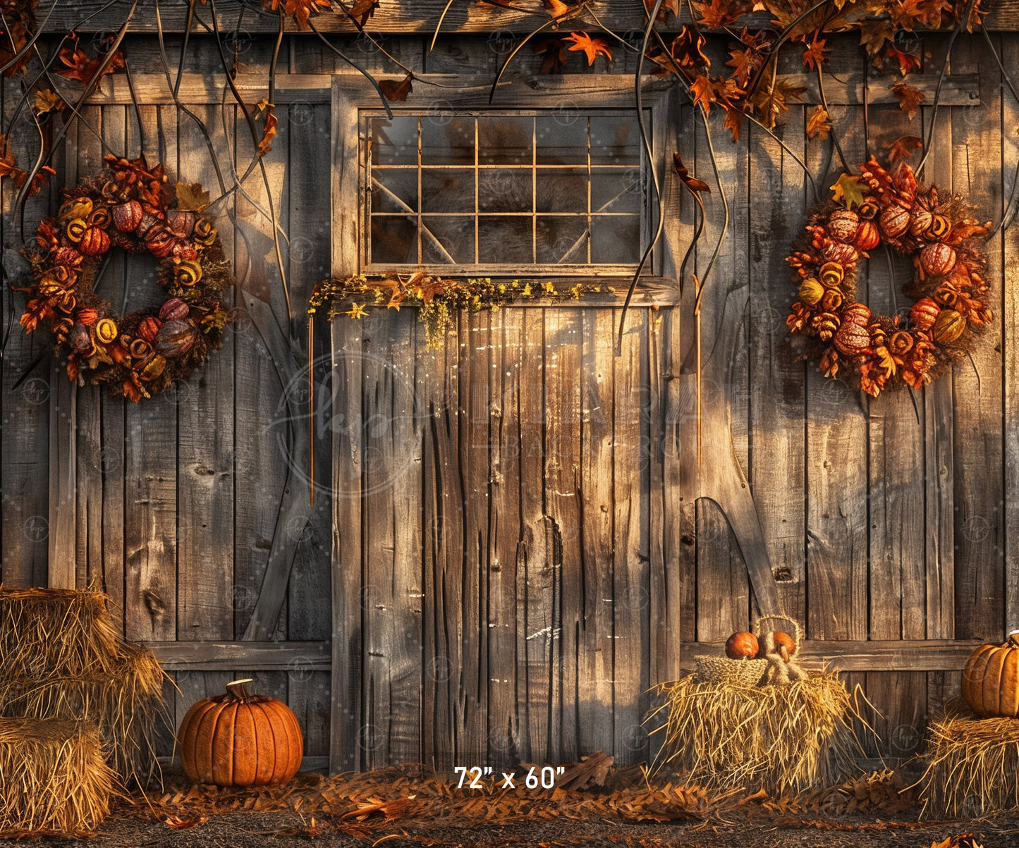 Rustic Autumn Barn Wall Backdrop