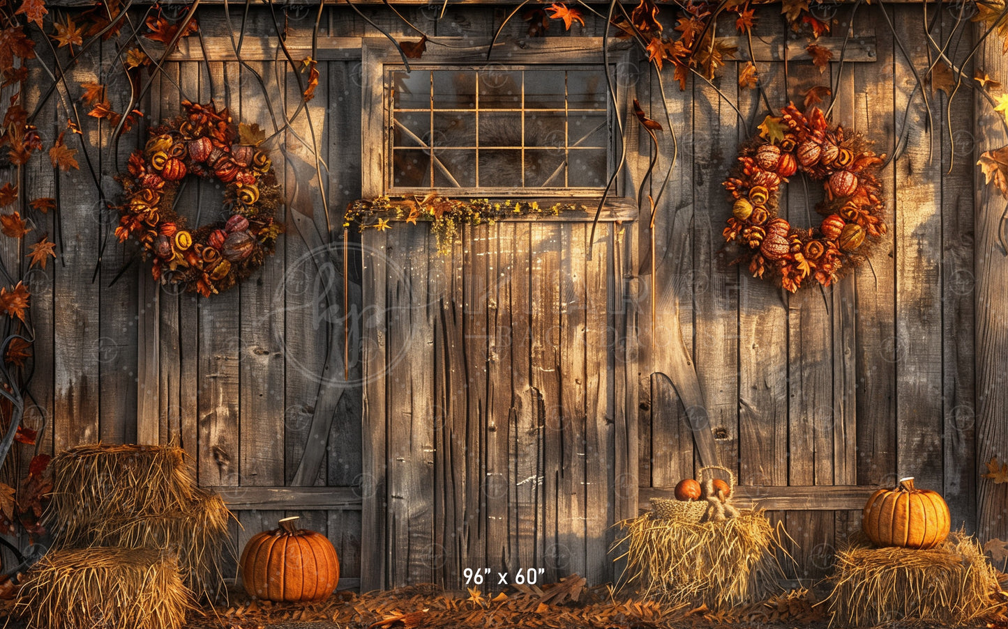 Rustic Autumn Barn Wall Backdrop