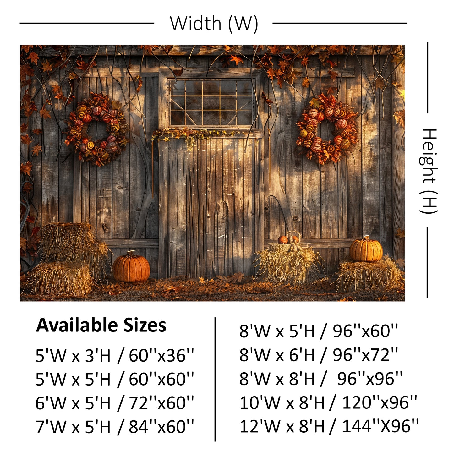 Rustic Autumn Barn Wall Backdrop