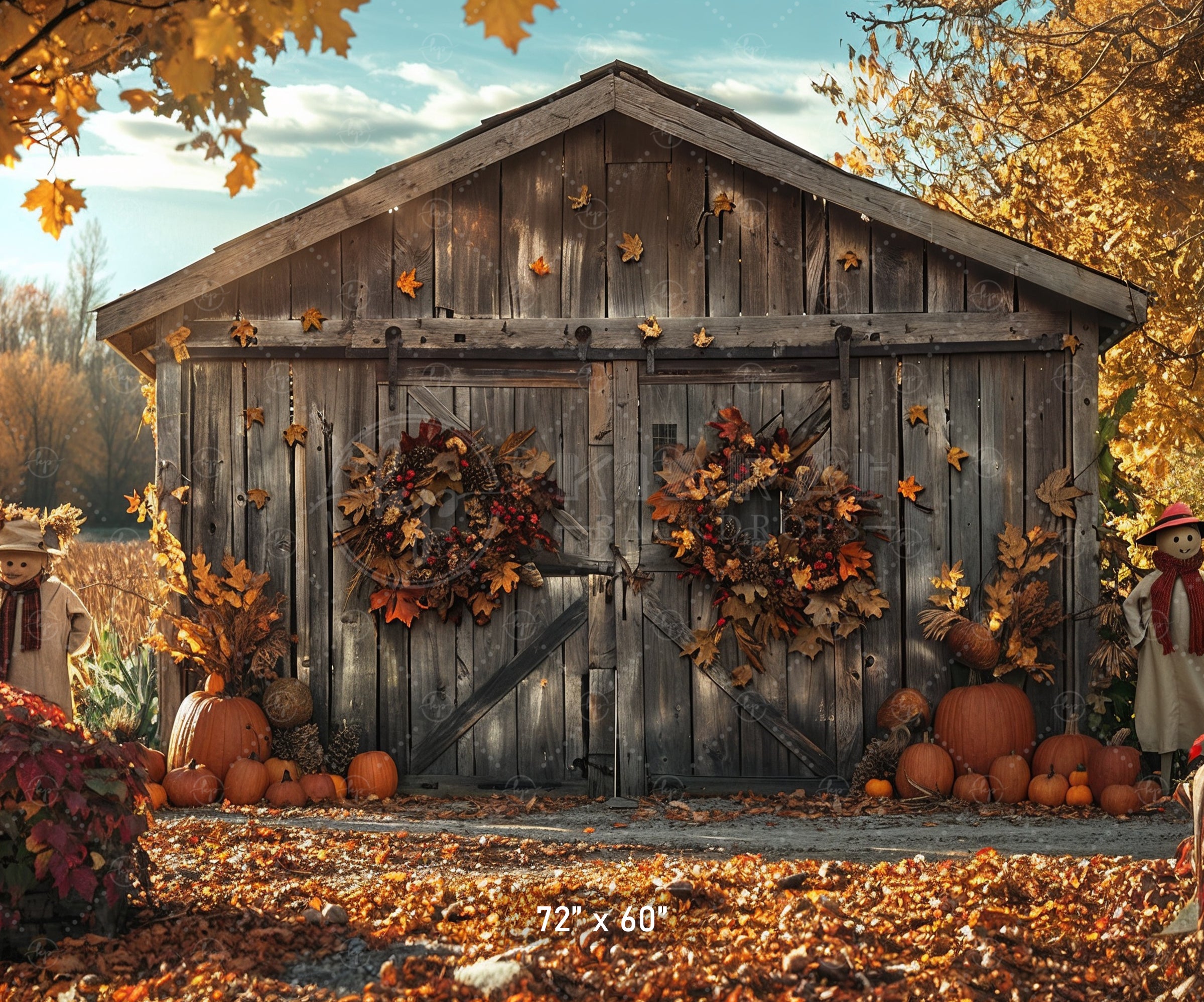Autumn Harvest Barn Backdrop