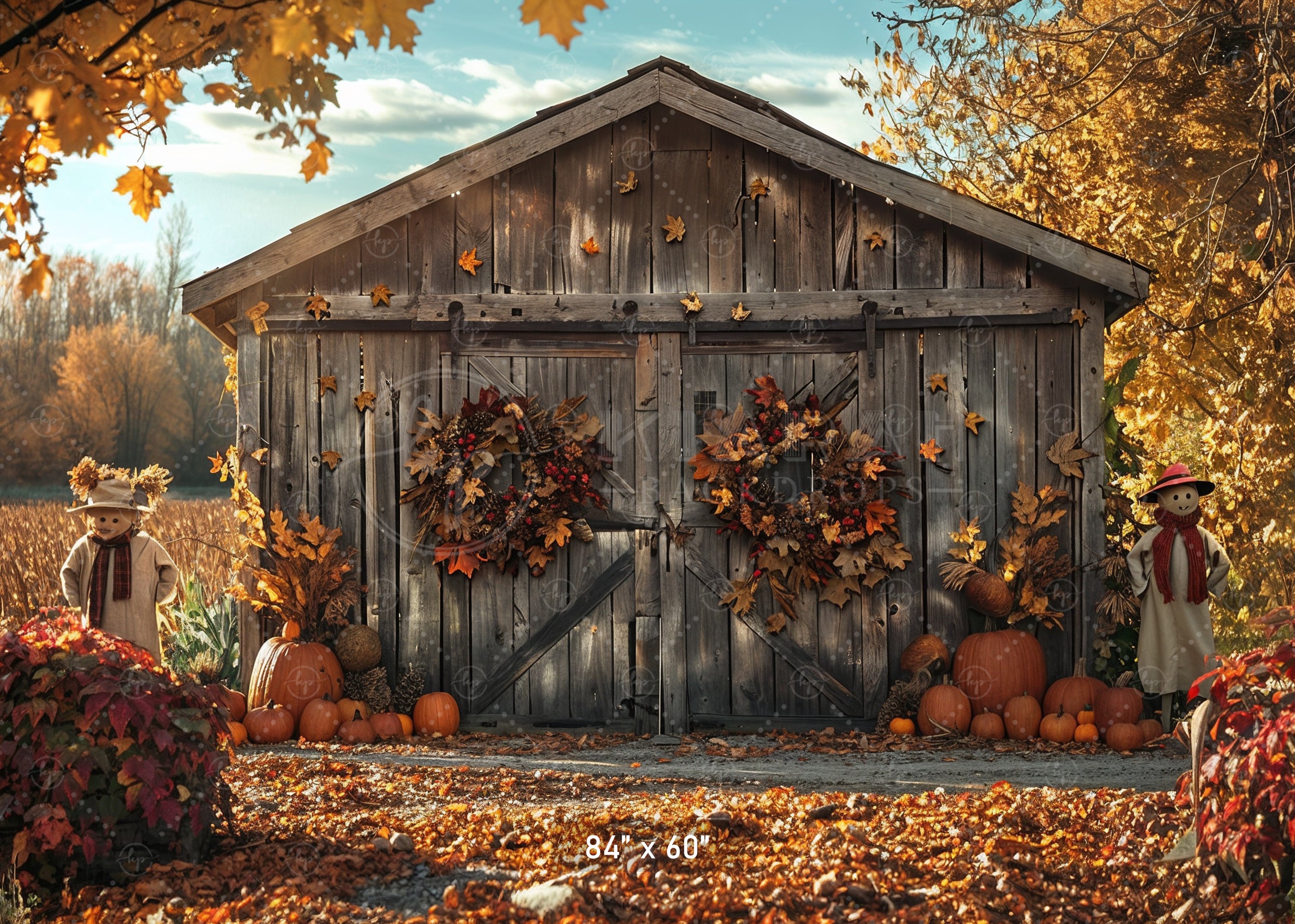 Autumn Harvest Barn Backdrop
