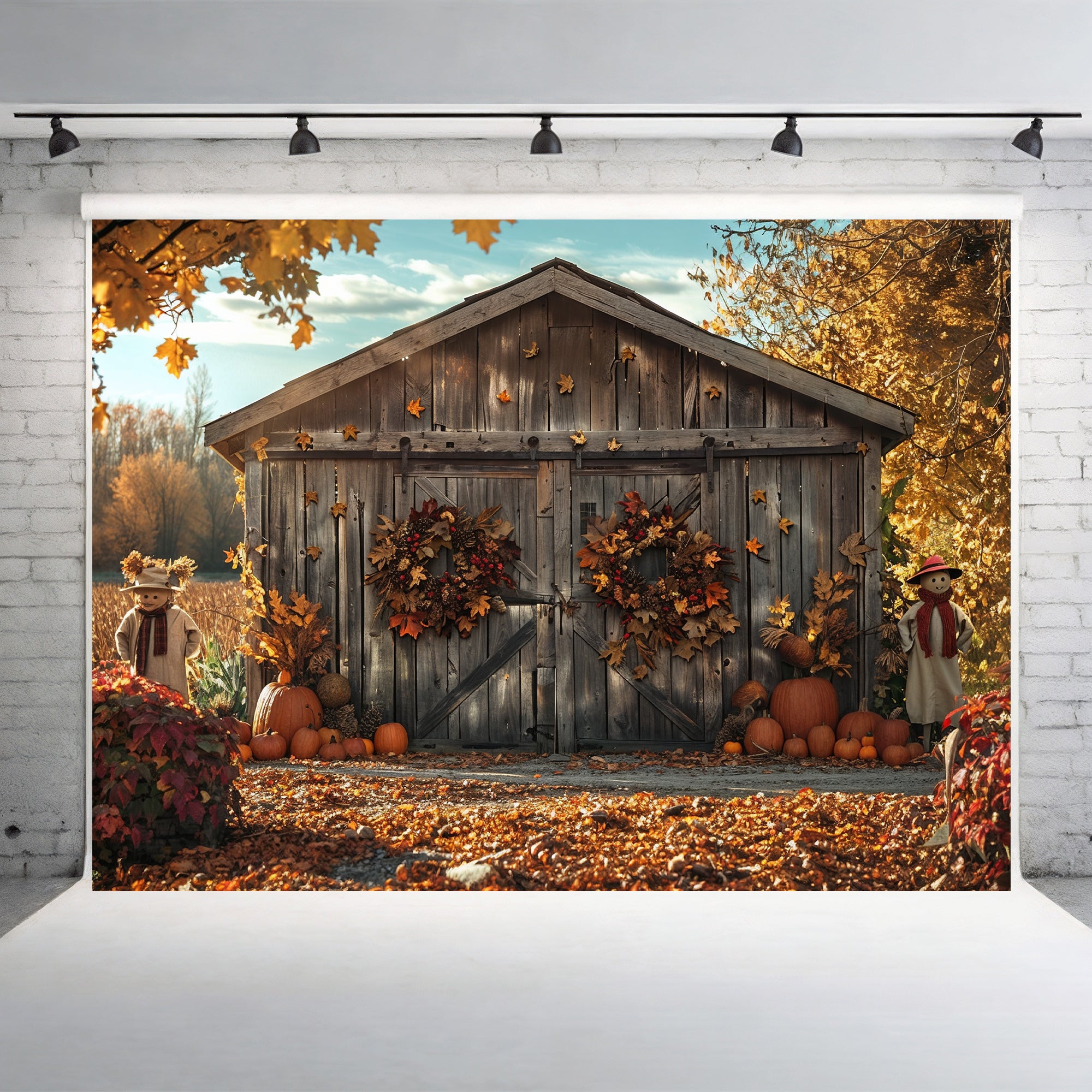 Autumn Harvest Barn Backdrop