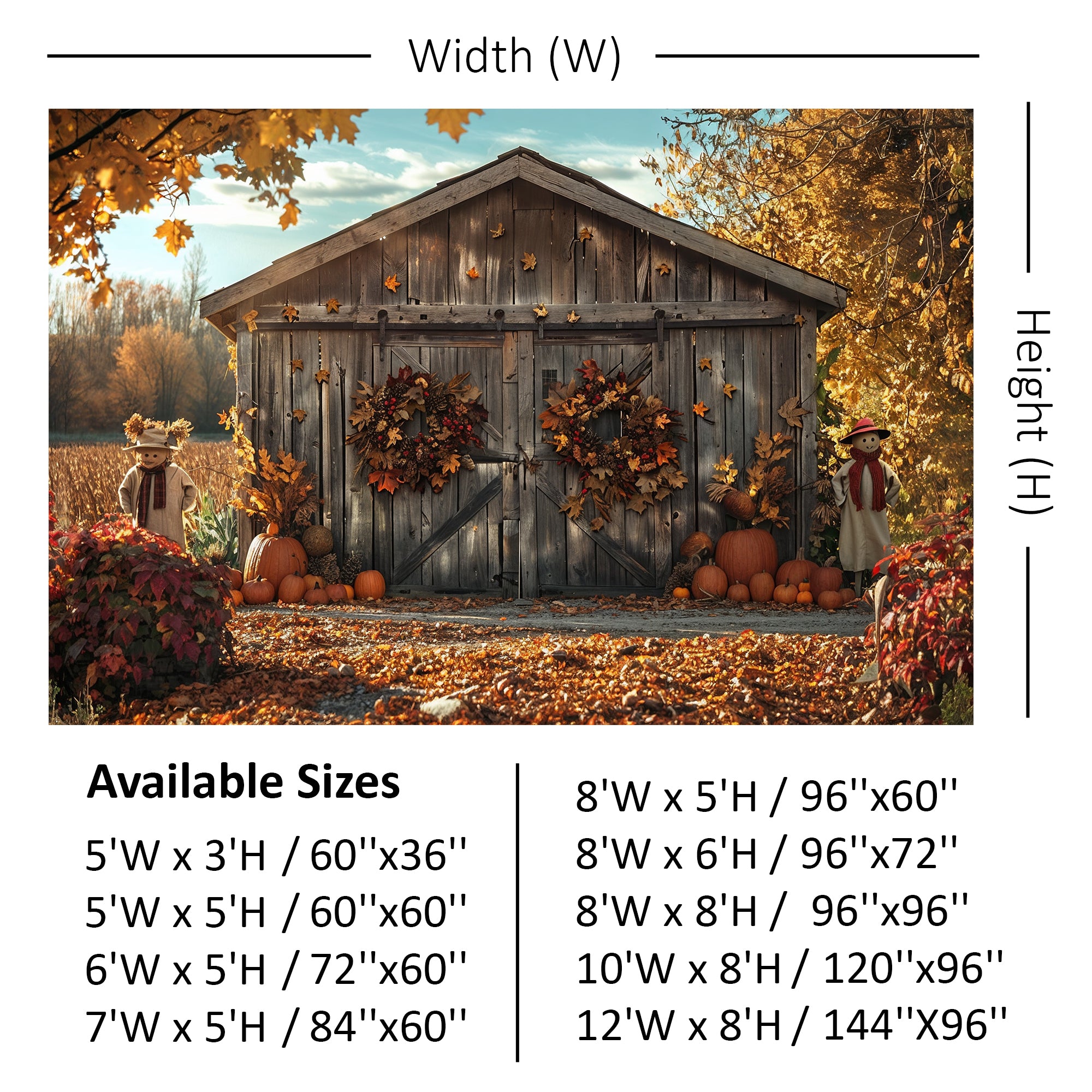 Autumn Harvest Barn Backdrop