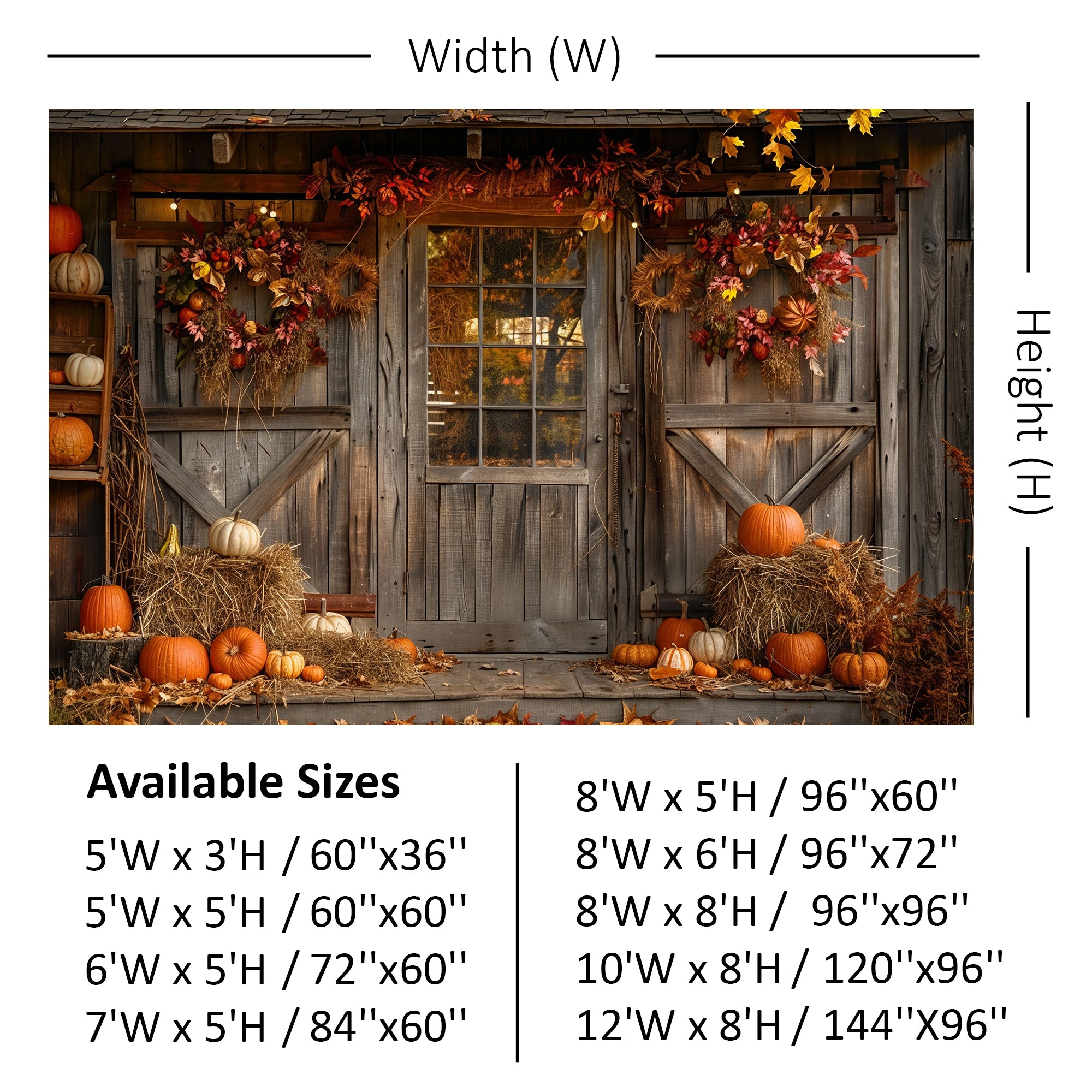 Rustic Autumn Doorway Backdrop