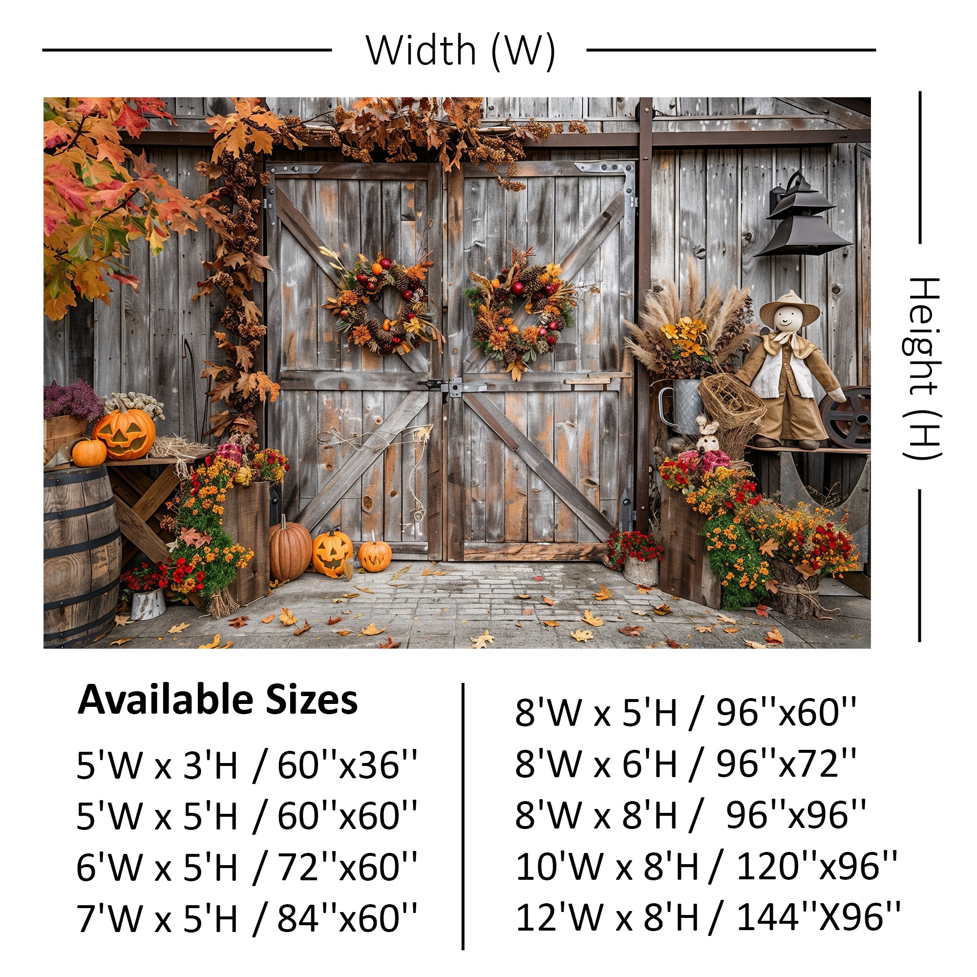 Rustic Autumn Barn Door Backdrop