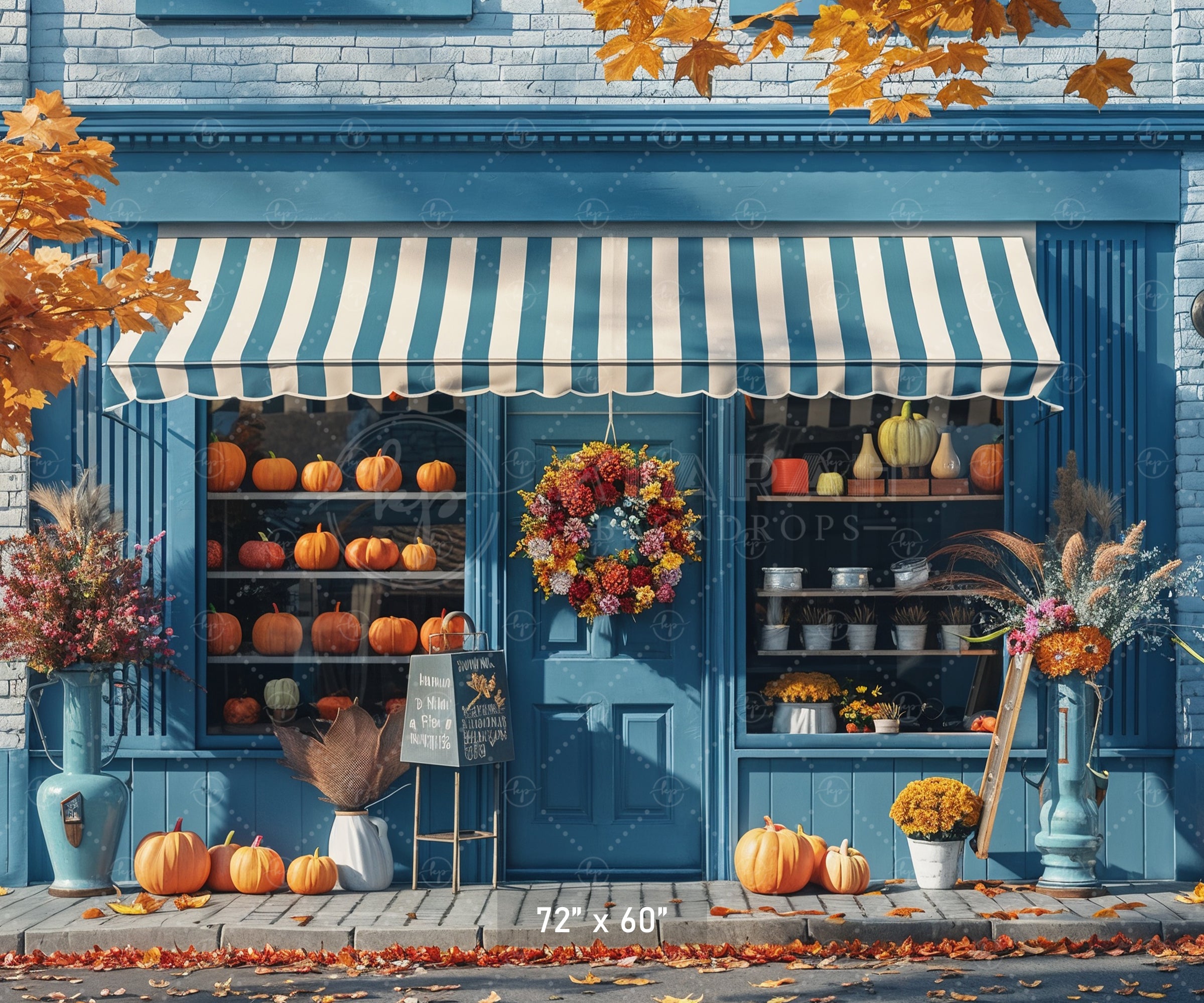 Fall Boutique Storefront Backdrop