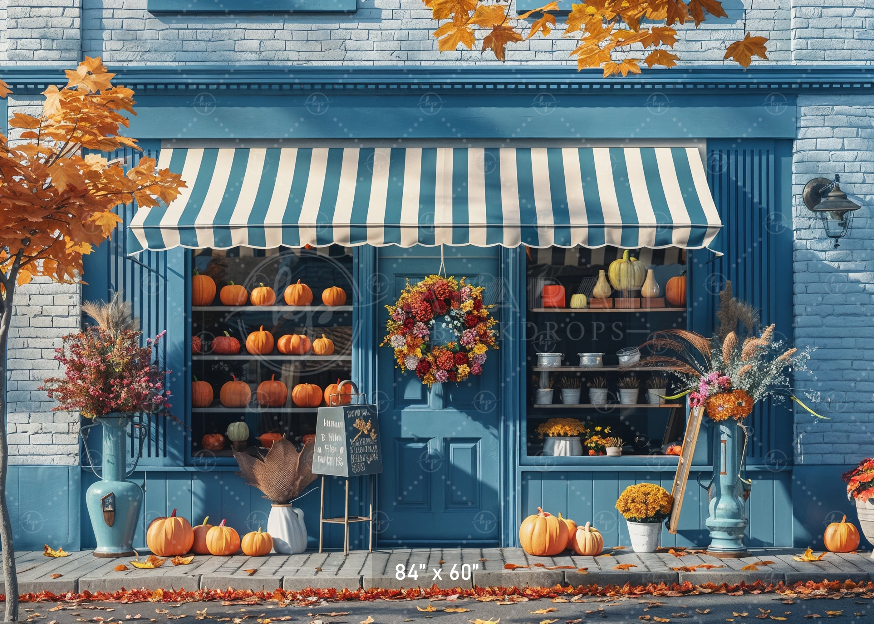 Fall Boutique Storefront Backdrop