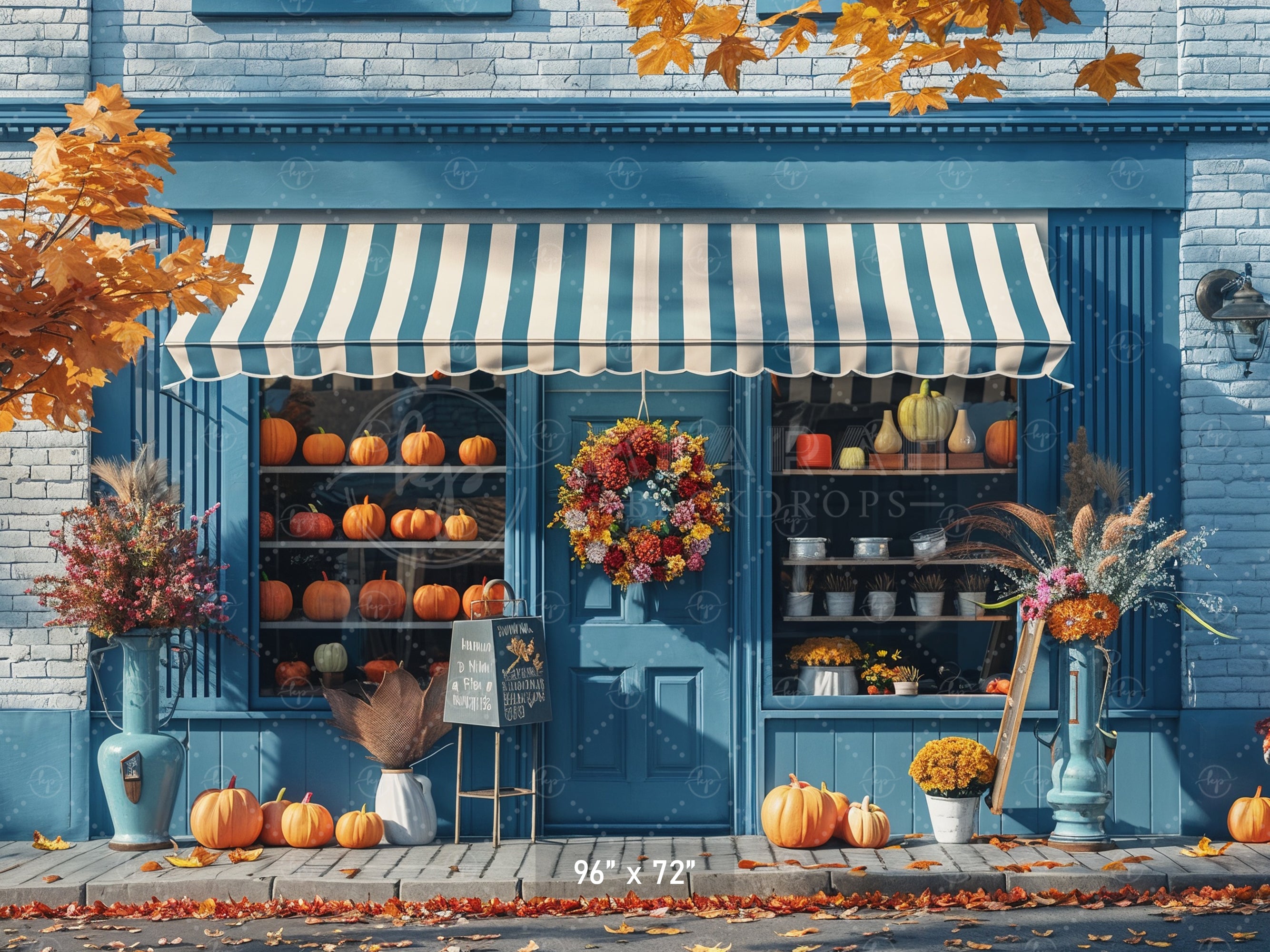 Fall Boutique Storefront Backdrop