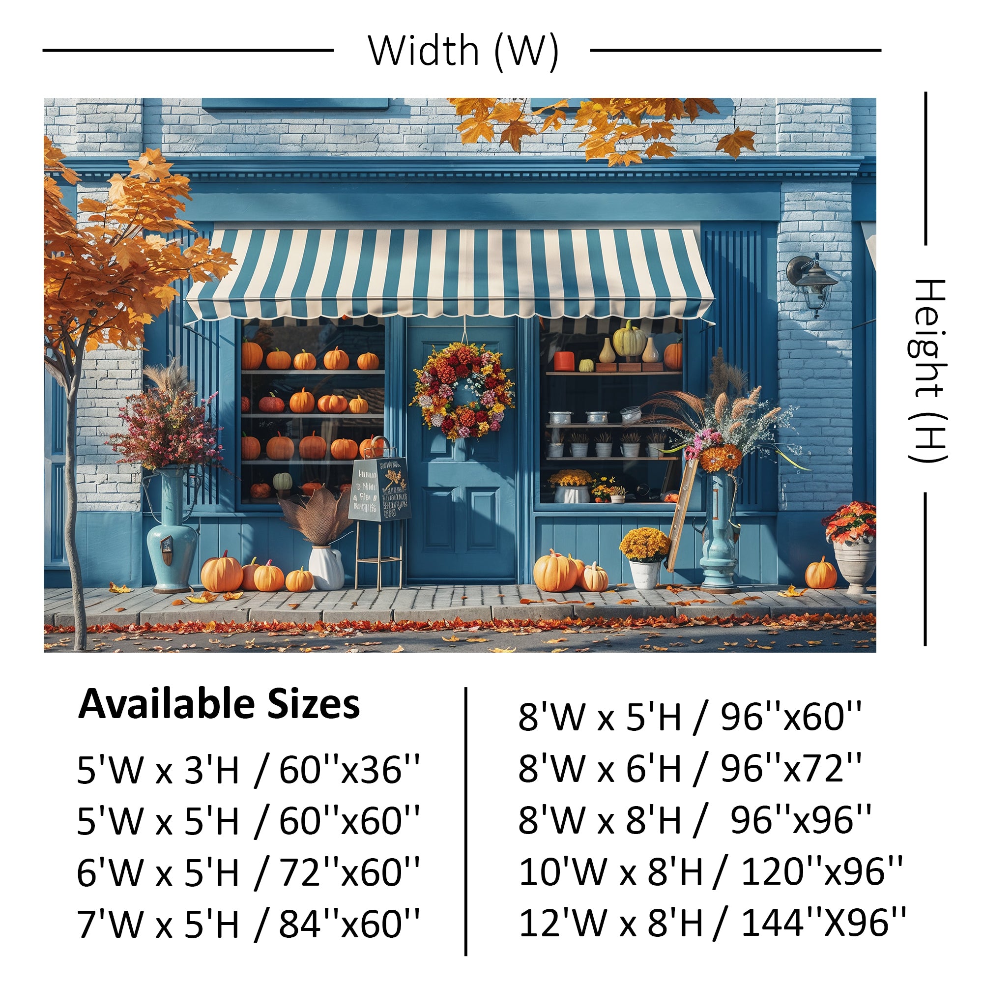 Fall Boutique Storefront Backdrop