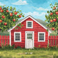 Red Barn Apple Orchard Backdrop