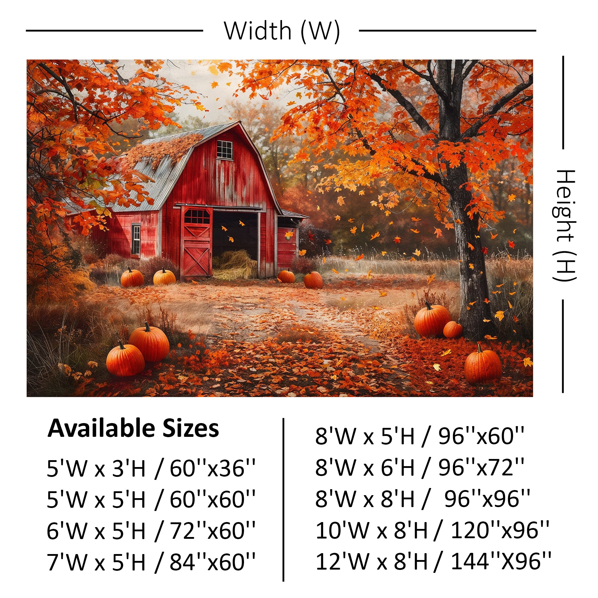 Rustic Red Barn in Autumn Backdrop