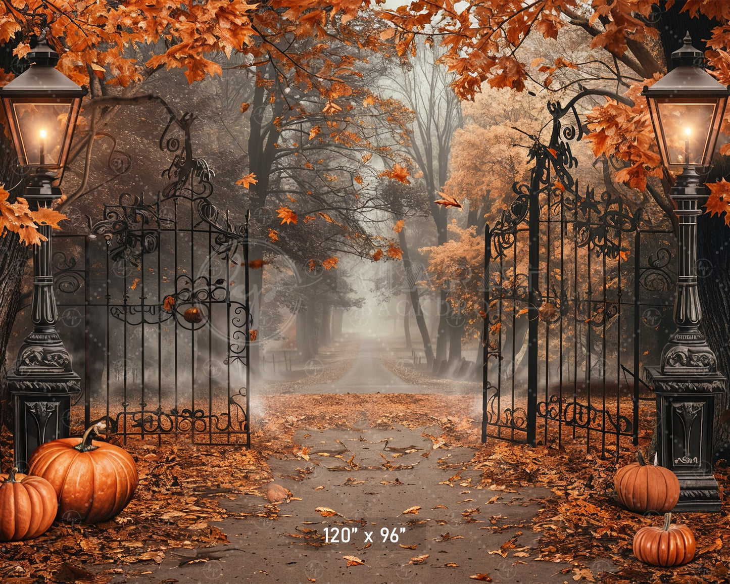 Enchanted Autumn Gate Backdrop