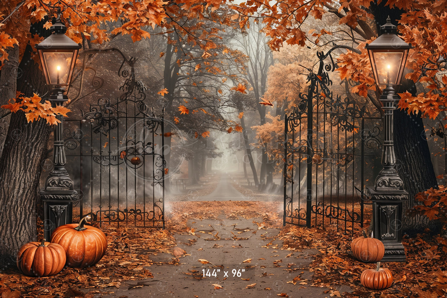 Enchanted Autumn Gate Backdrop