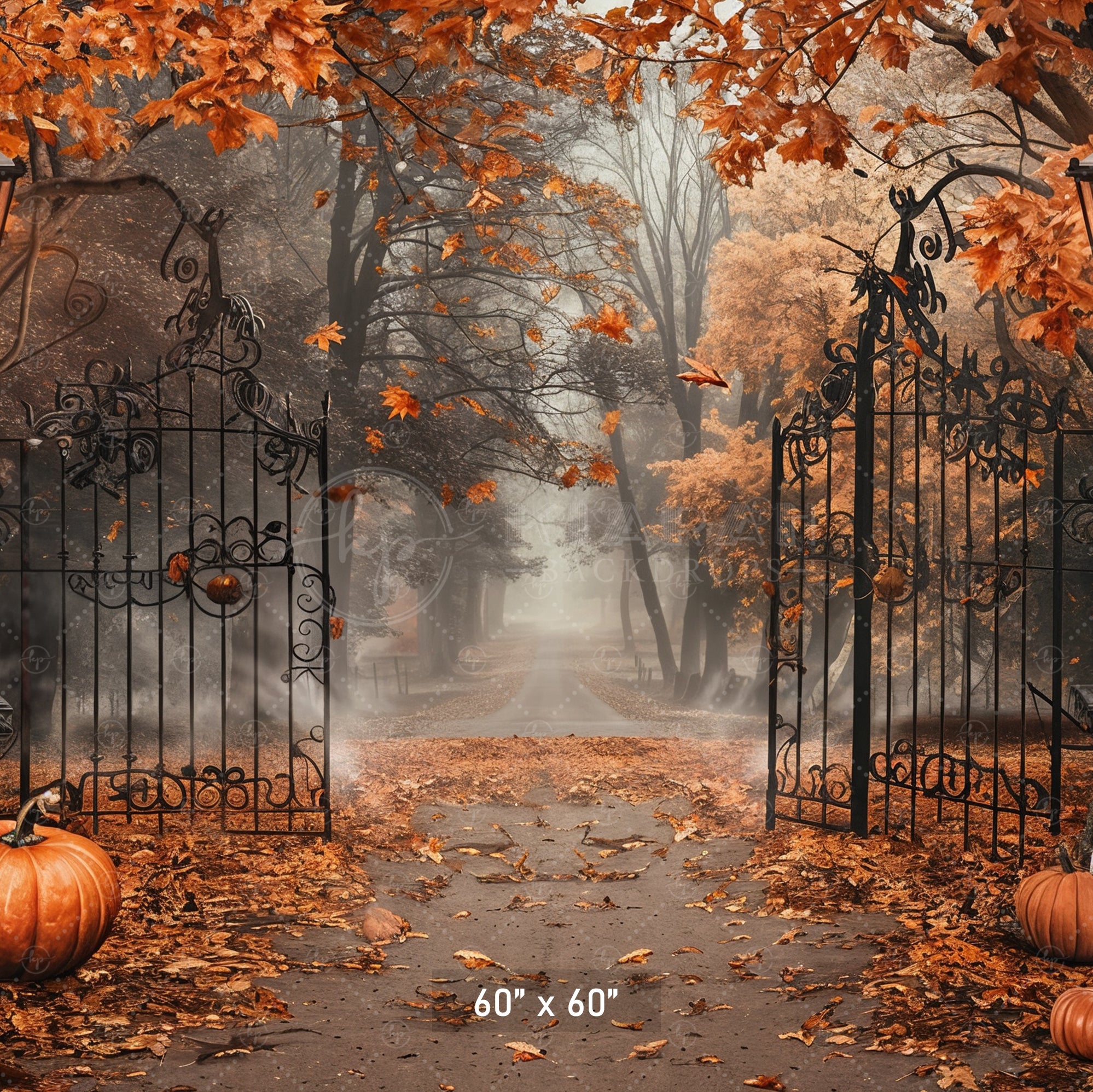 Enchanted Autumn Gate Backdrop