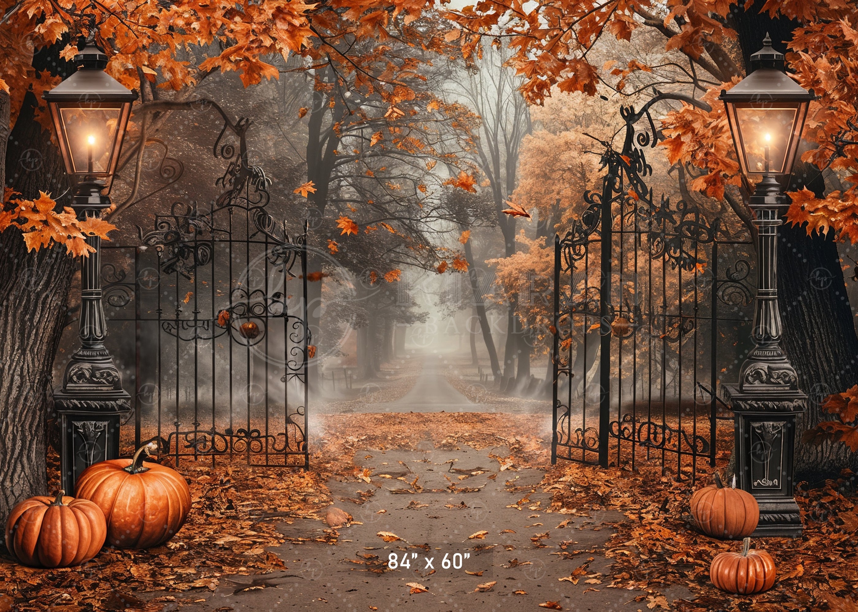 Enchanted Autumn Gate Backdrop