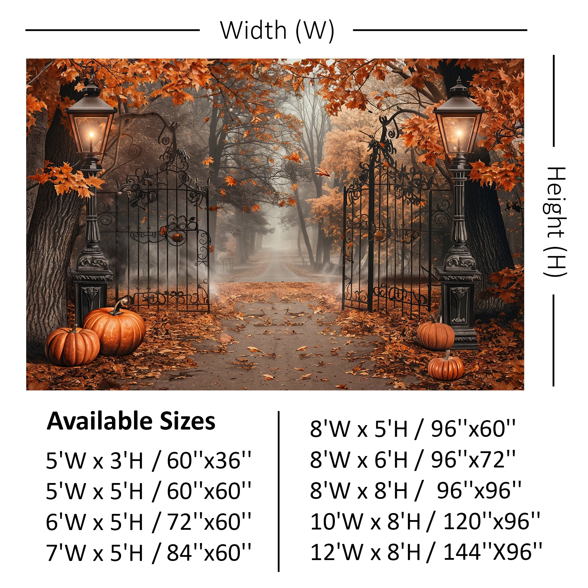 Enchanted Autumn Gate Backdrop