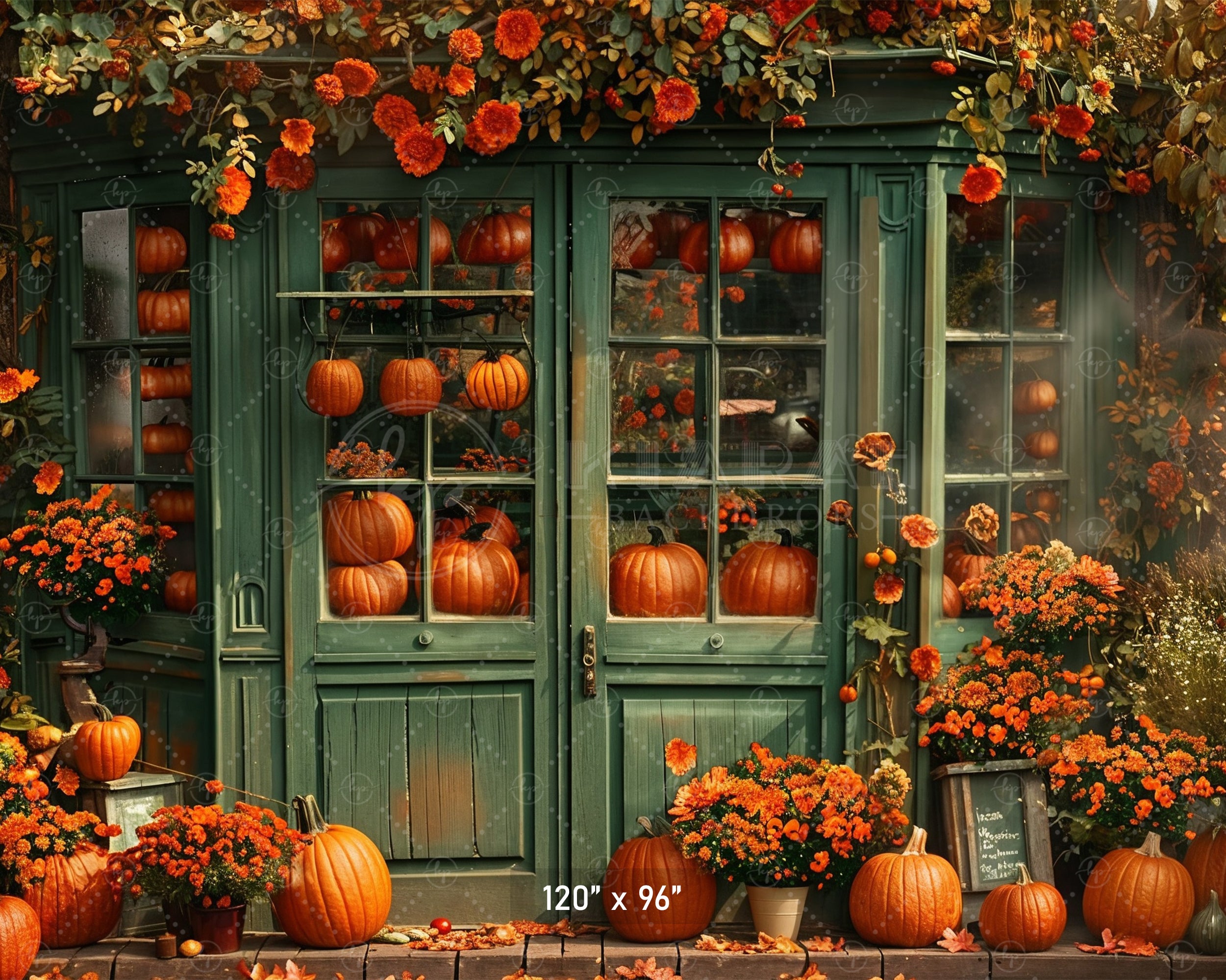 Pumpkin & Flower Shoppe Backdrop