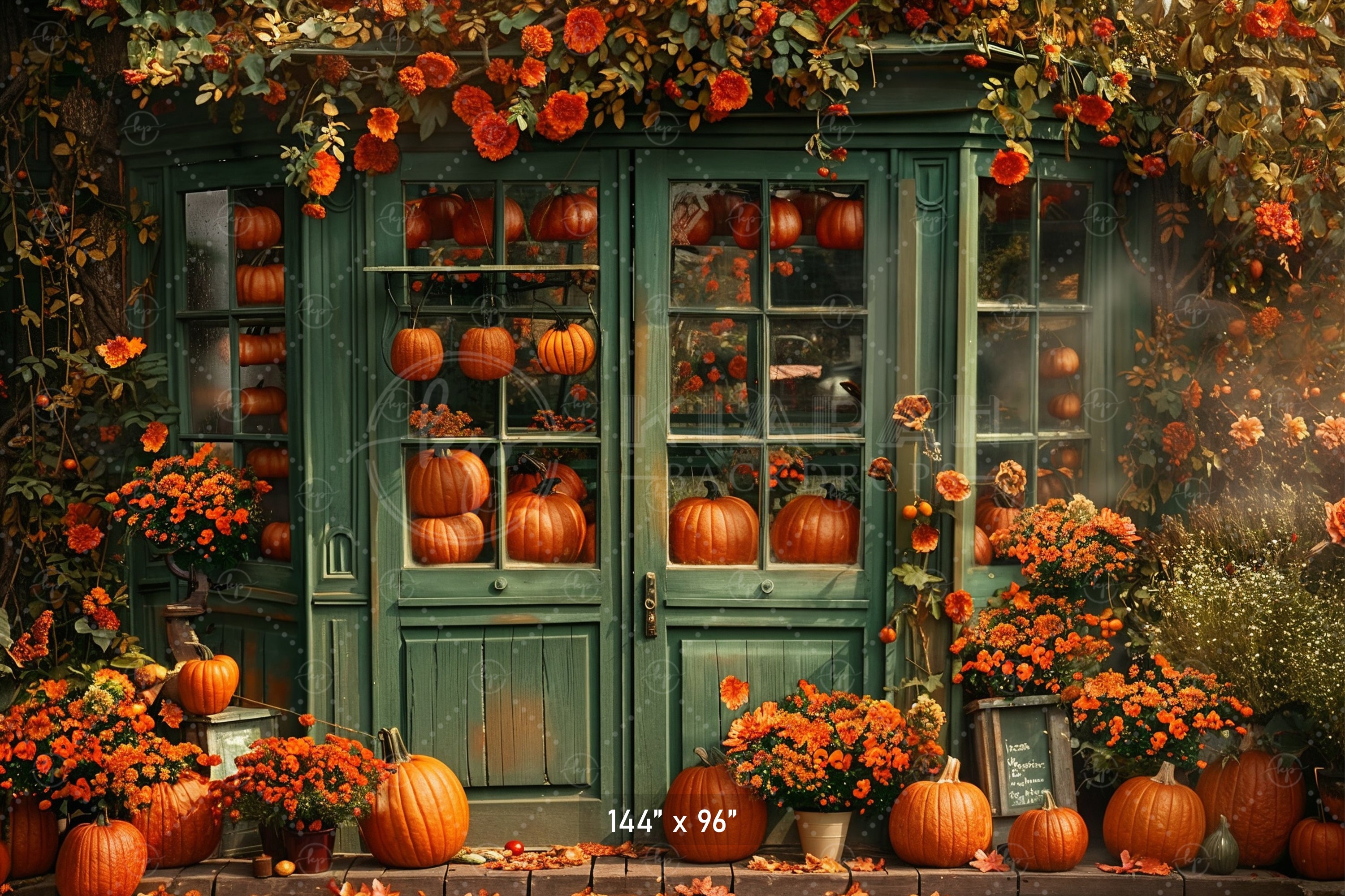 Pumpkin & Flower Shoppe Backdrop
