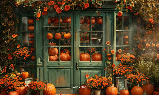 Pumpkin & Flower Shoppe Backdrop