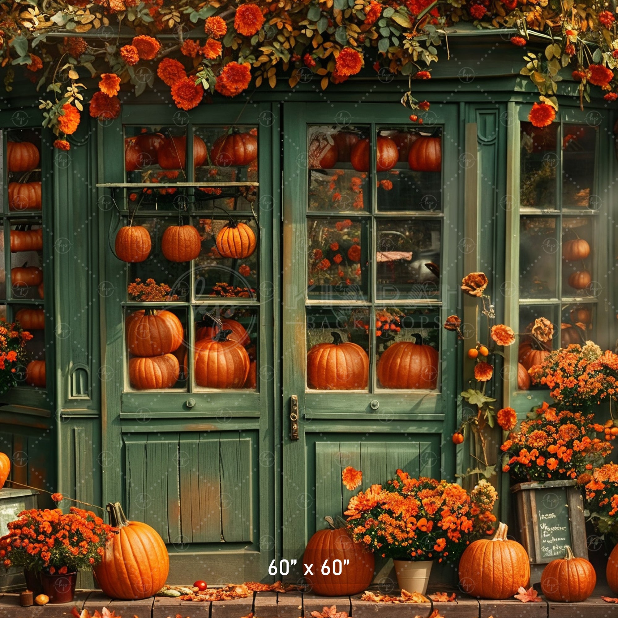 Pumpkin & Flower Shoppe Backdrop